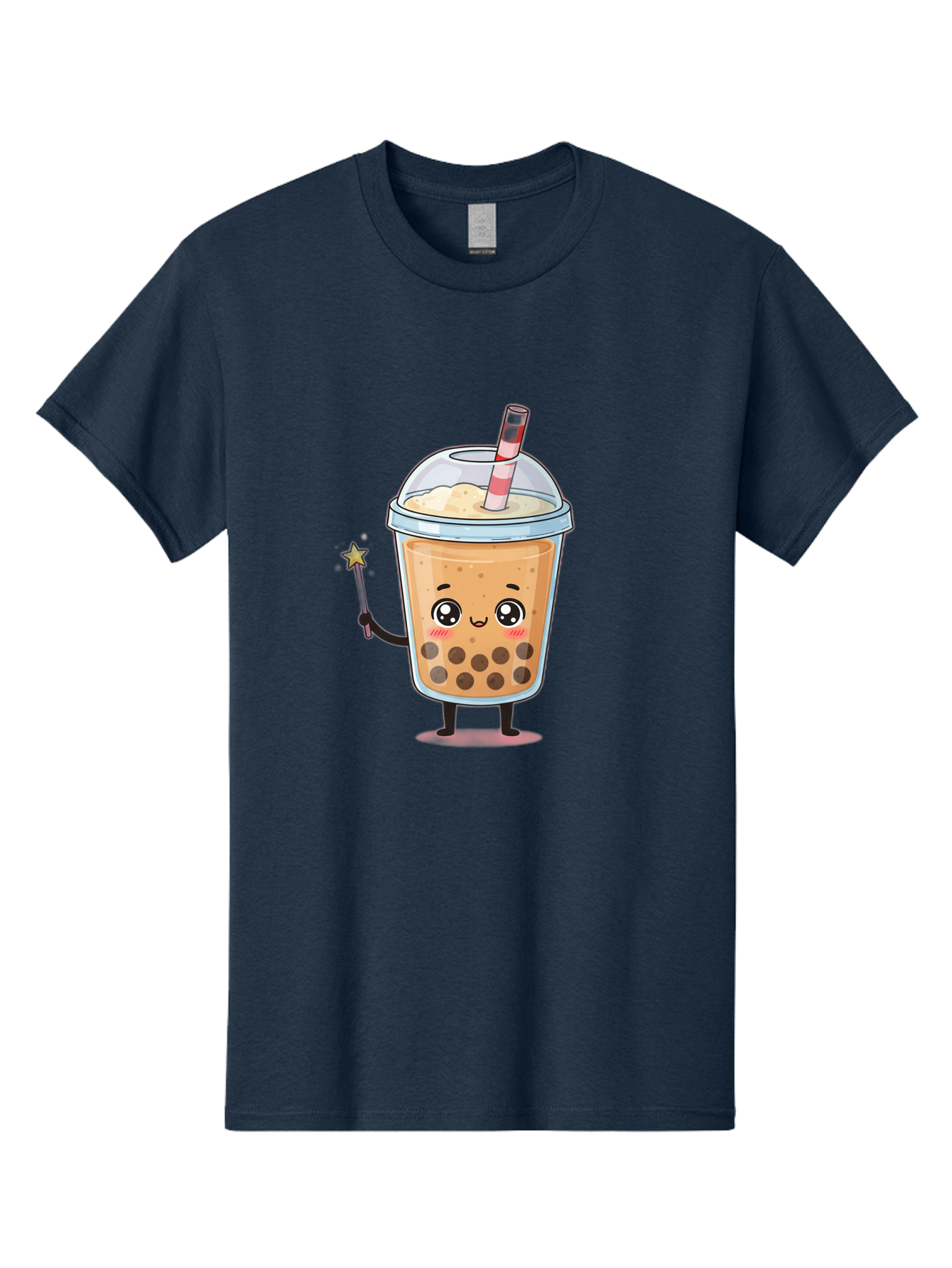 Bubble-Tea-14 Men'S Graphic Tee, 100% Cotton, Comfortable Casual Summer Wear, Machine Washable, Cute Bubble Tea, Cartoon Character, Boba Drink, Magical Wand, Whimsical Design, Adorable Expression, Tea Lover, Animated Beverage, Fantasy Drink, Bac694 10