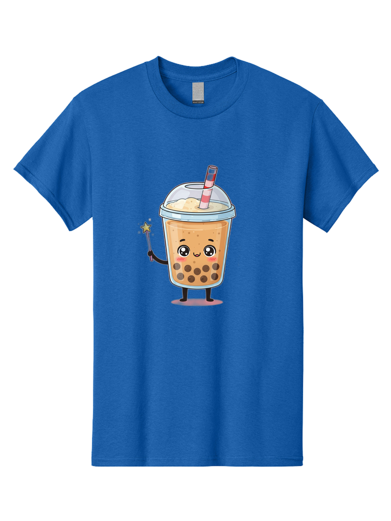 Bubble-Tea-14 Men'S Graphic Tee, 100% Cotton, Comfortable Casual Summer Wear, Machine Washable, Cute Bubble Tea, Cartoon Character, Boba Drink, Magical Wand, Whimsical Design, Adorable Expression, Tea Lover, Animated Beverage, Fantasy Drink, Bac694 4