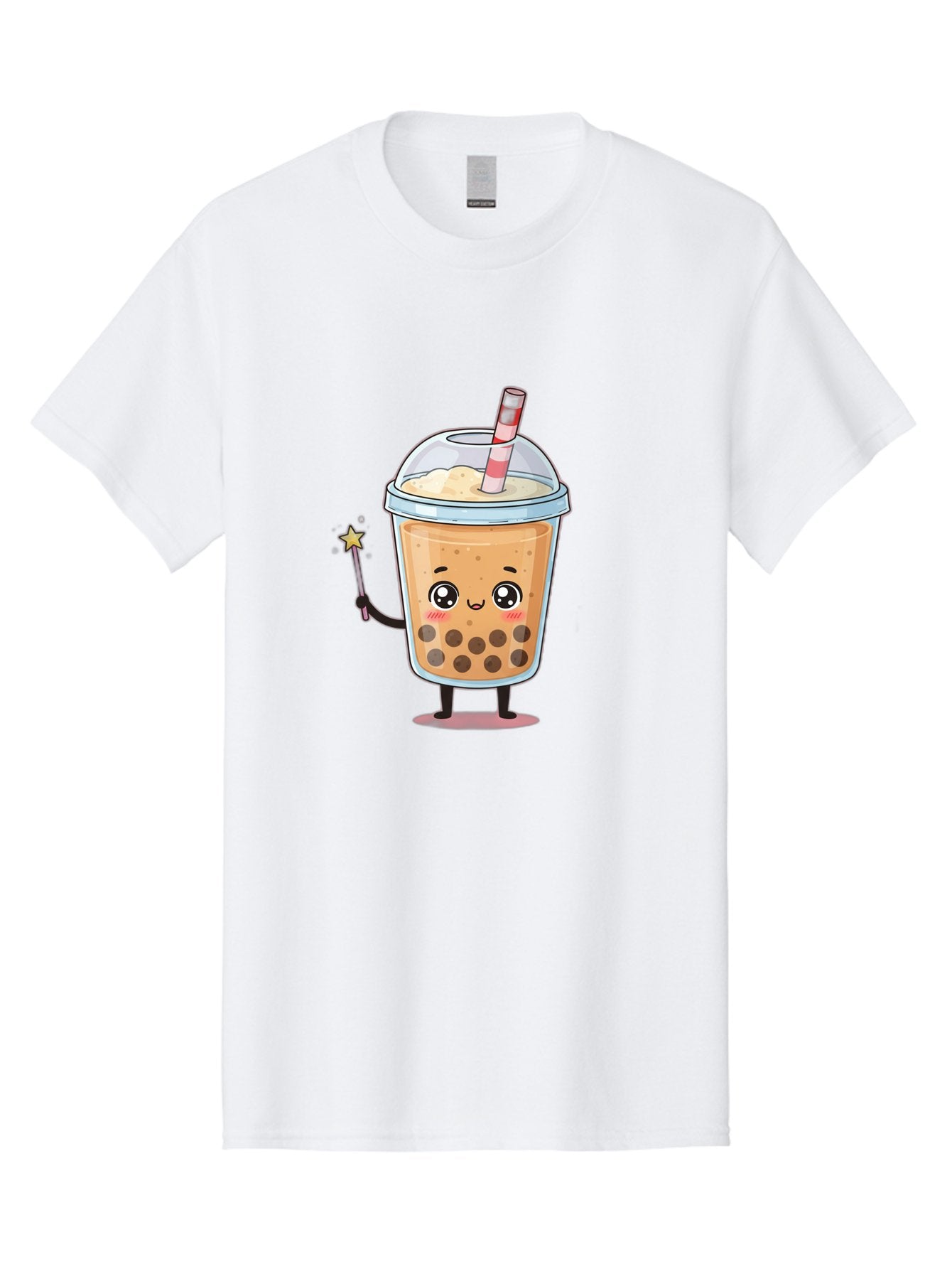 Bubble-Tea-14 Men'S Graphic Tee, 100% Cotton, Comfortable Casual Summer Wear, Machine Washable, Cute Bubble Tea, Cartoon Character, Boba Drink, Magical Wand, Whimsical Design, Adorable Expression, Tea Lover, Animated Beverage, Fantasy Drink, Bac694 10