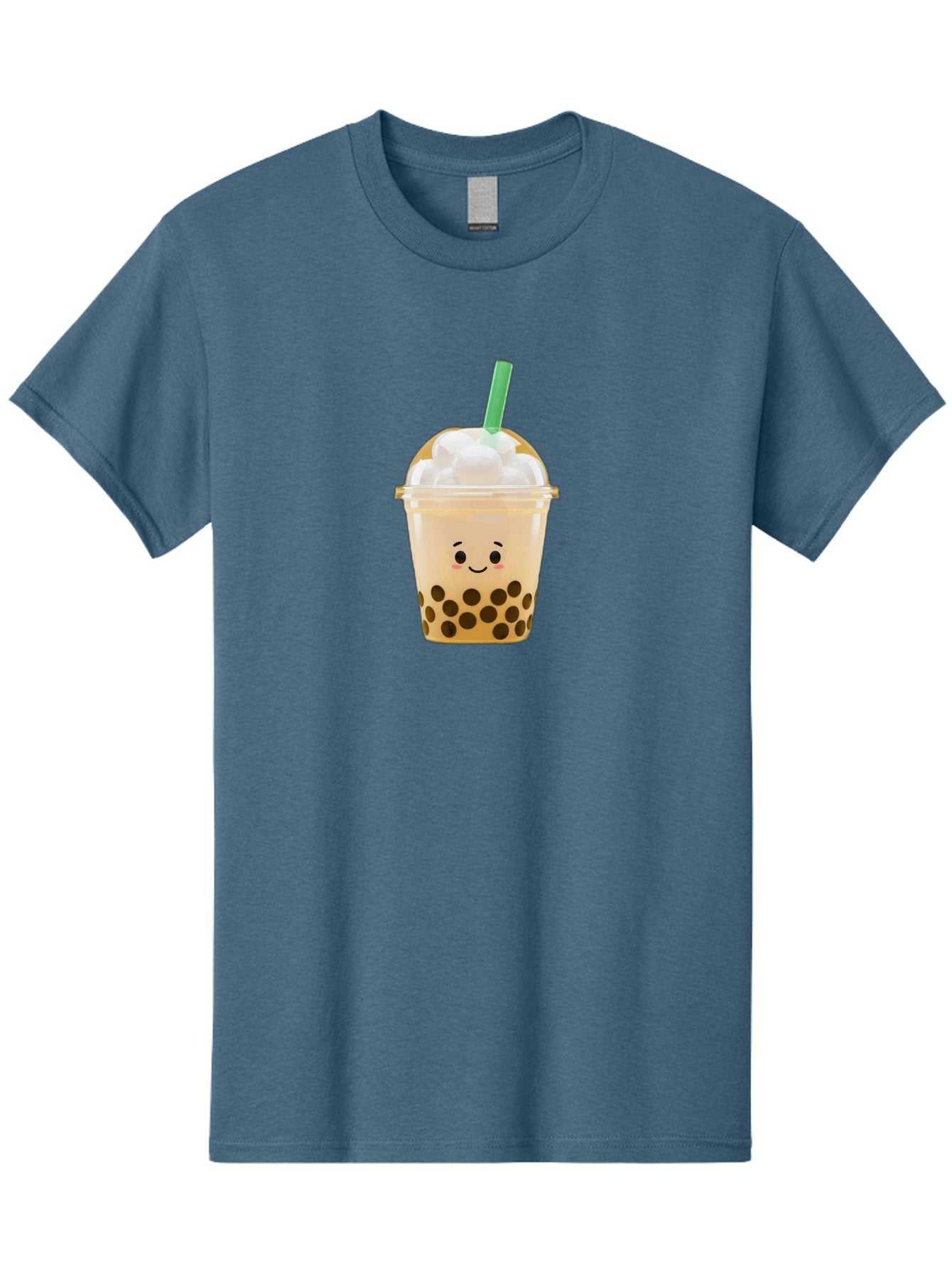 Bubble-Tea-15 Men'S Graphic Tee, 100% Cotton, Comfortable Casual Summer Wear, Machine Washable, Bubble Tea, Boba Drink, Milk Tea, Tapioca Pearls, Whipped Cream, Straw, Kawaii, Cute, Cartoon, Smiling Face, Adorable, Fun, Tasty, Refreshing, Bac695