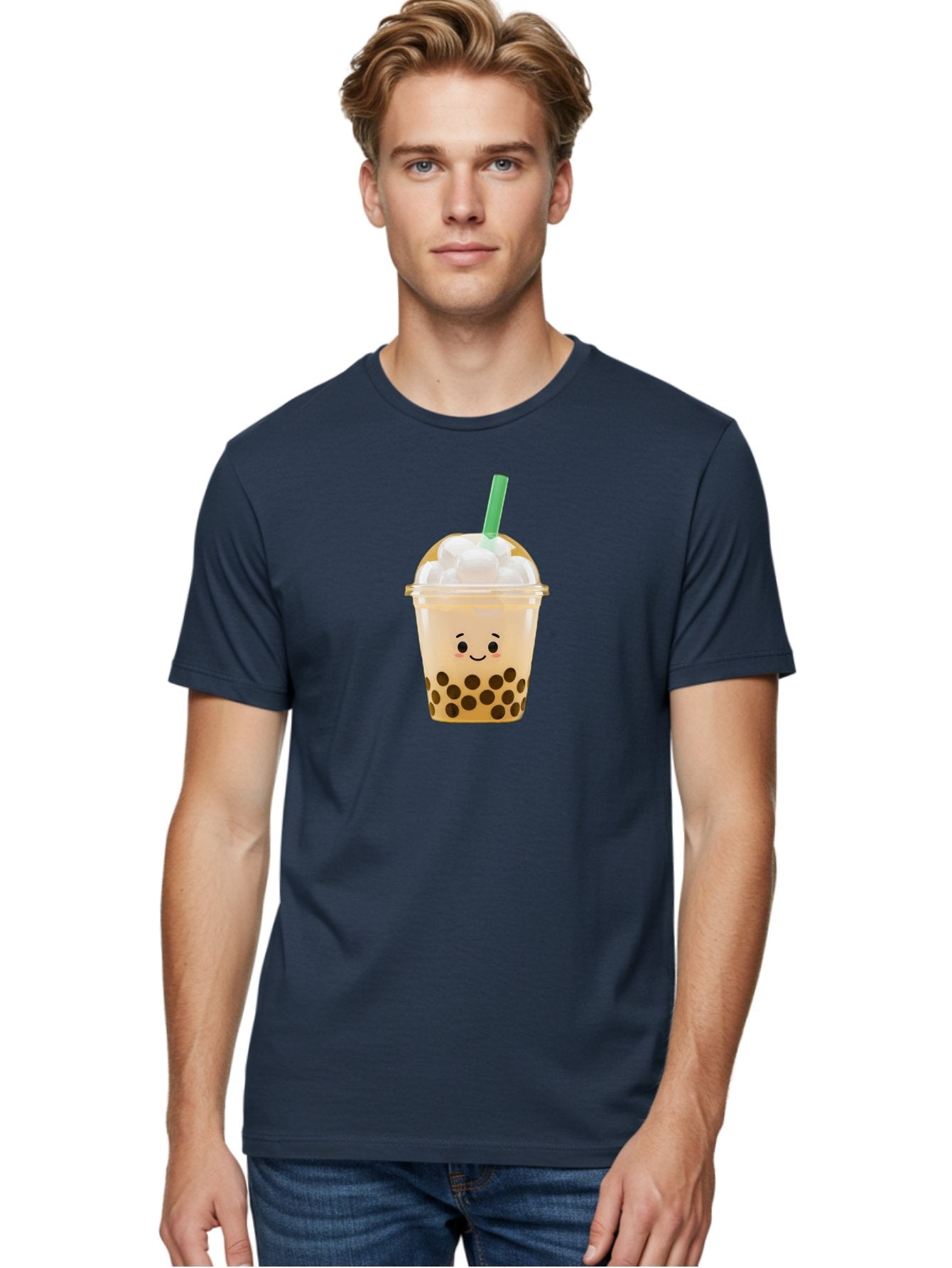 Bubble-Tea-15 Men'S Graphic Tee, 100% Cotton, Comfortable Casual Summer Wear, Machine Washable, Bubble Tea, Boba Drink, Milk Tea, Tapioca Pearls, Whipped Cream, Straw, Kawaii, Cute, Cartoon, Smiling Face, Adorable, Fun, Tasty, Refreshing, Bac695 27