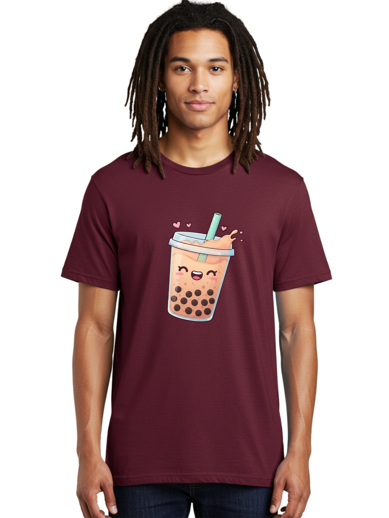 Bubble-Tea-16 Men'S Graphic Tee, 100% Cotton, Comfortable Casual Summer Wear, Machine Washable, Boba Tea, Bubble Tea, Kawaii Drink, Cute Cartoon Beverage, Tea With Boba, Smiling Milk Tea, Adorable Drink, Tea Lover, Boba Love, Refreshing Drink Bac696 28