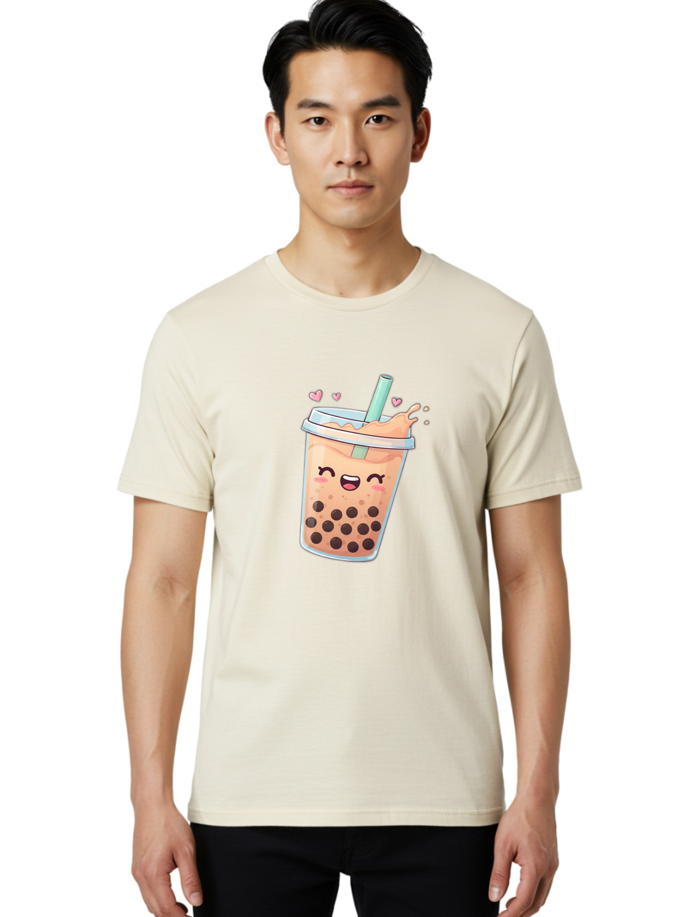 Bubble-Tea-16 Men'S Graphic Tee, 100% Cotton, Comfortable Casual Summer Wear, Machine Washable, Boba Tea, Bubble Tea, Kawaii Drink, Cute Cartoon Beverage, Tea With Boba, Smiling Milk Tea, Adorable Drink, Tea Lover, Boba Love, Refreshing Drink Bac696 20