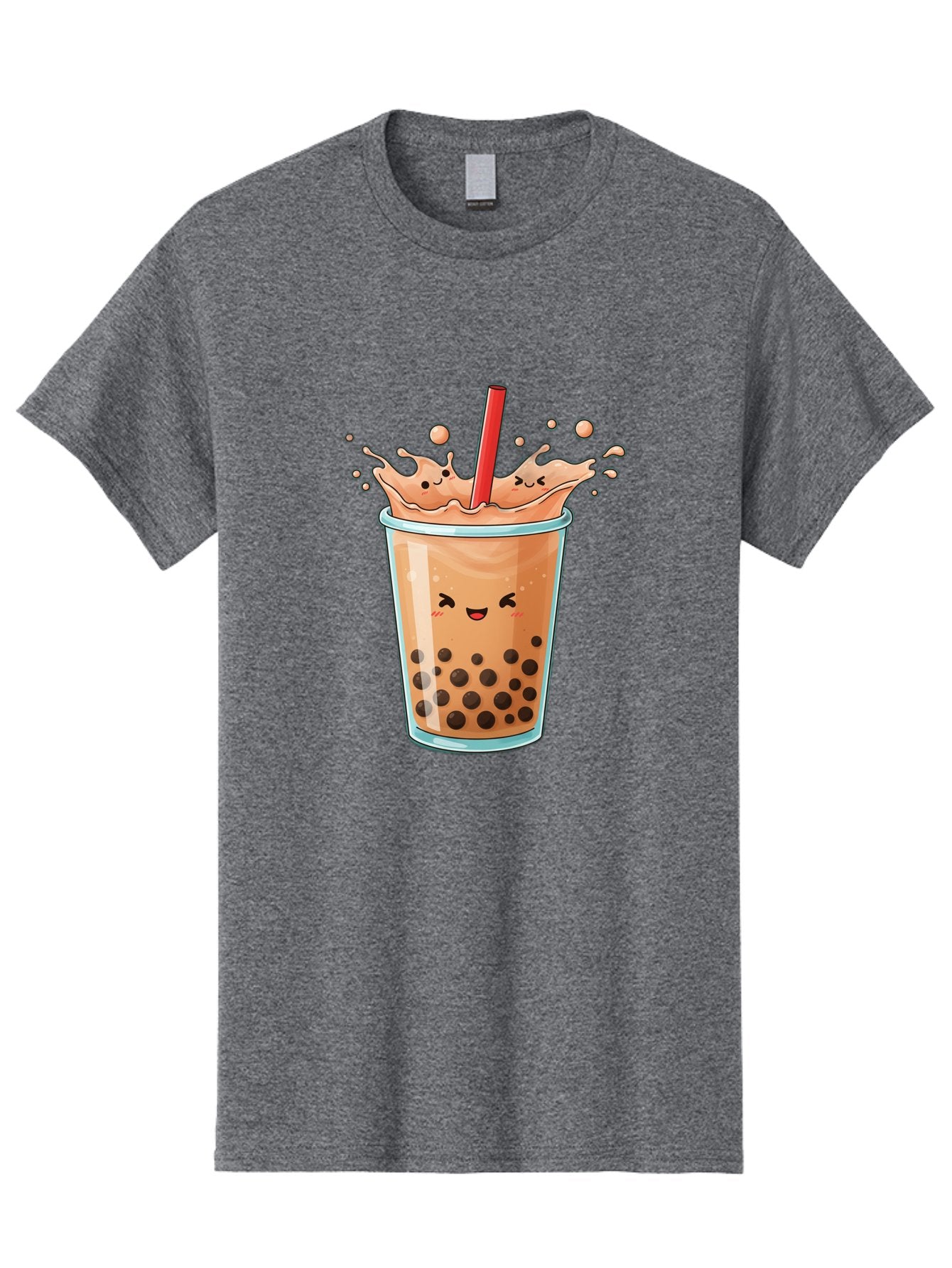 Bubble-Tea-17 Men'S Graphic Tee, 100% Cotton, Comfortable Casual Summer Wear, Machine Washable, Boba Tea With Straw, Cartoon Bubble Tea, Milk Tea With Bubbles, Cute Drink, Boba Drink, Tapioca Pearls, Kawaii Bubble Tea, Smiling Tea Bac697 11