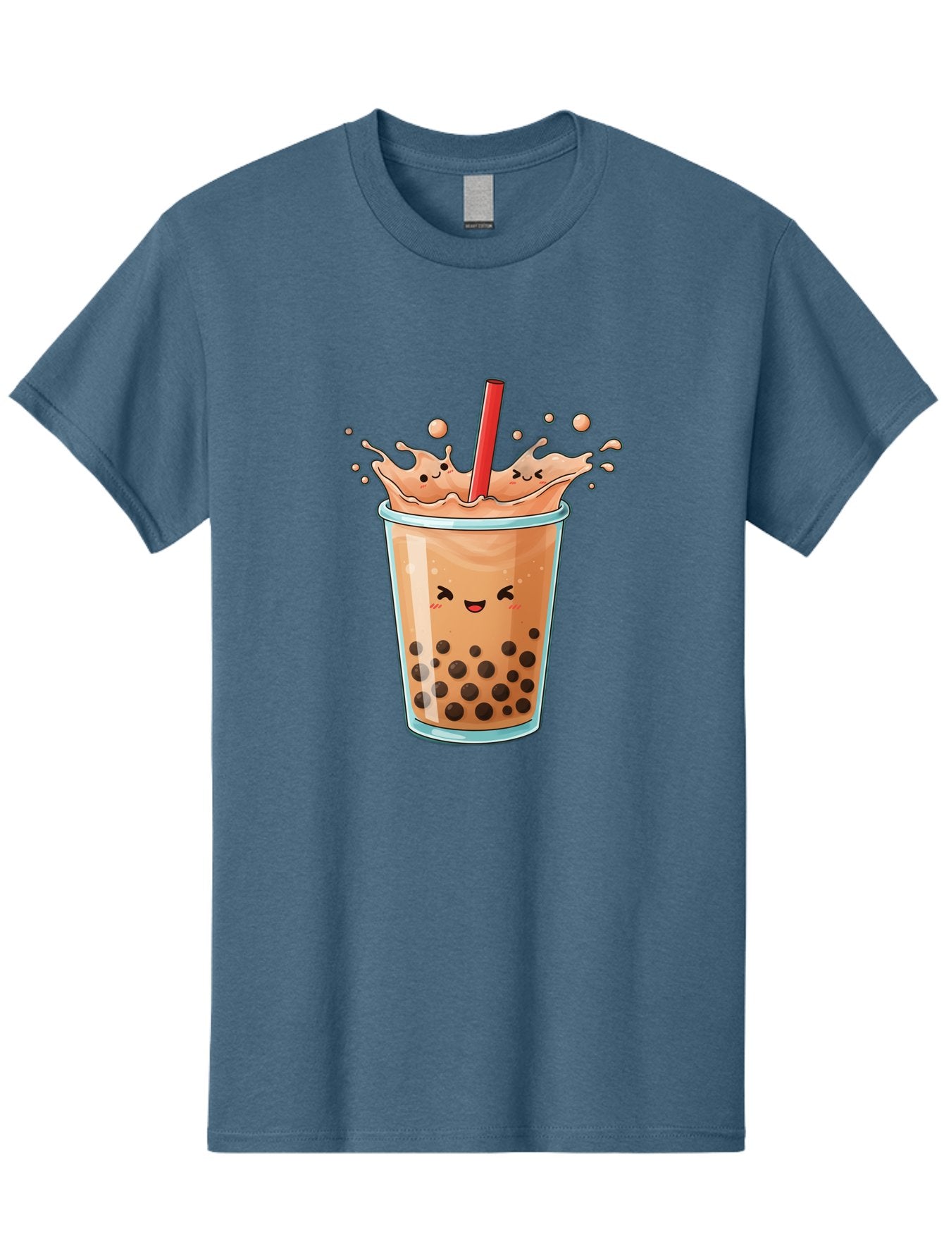 Bubble-Tea-17 Men'S Graphic Tee, 100% Cotton, Comfortable Casual Summer Wear, Machine Washable, Boba Tea With Straw, Cartoon Bubble Tea, Milk Tea With Bubbles, Cute Drink, Boba Drink, Tapioca Pearls, Kawaii Bubble Tea, Smiling Tea Bac697 14