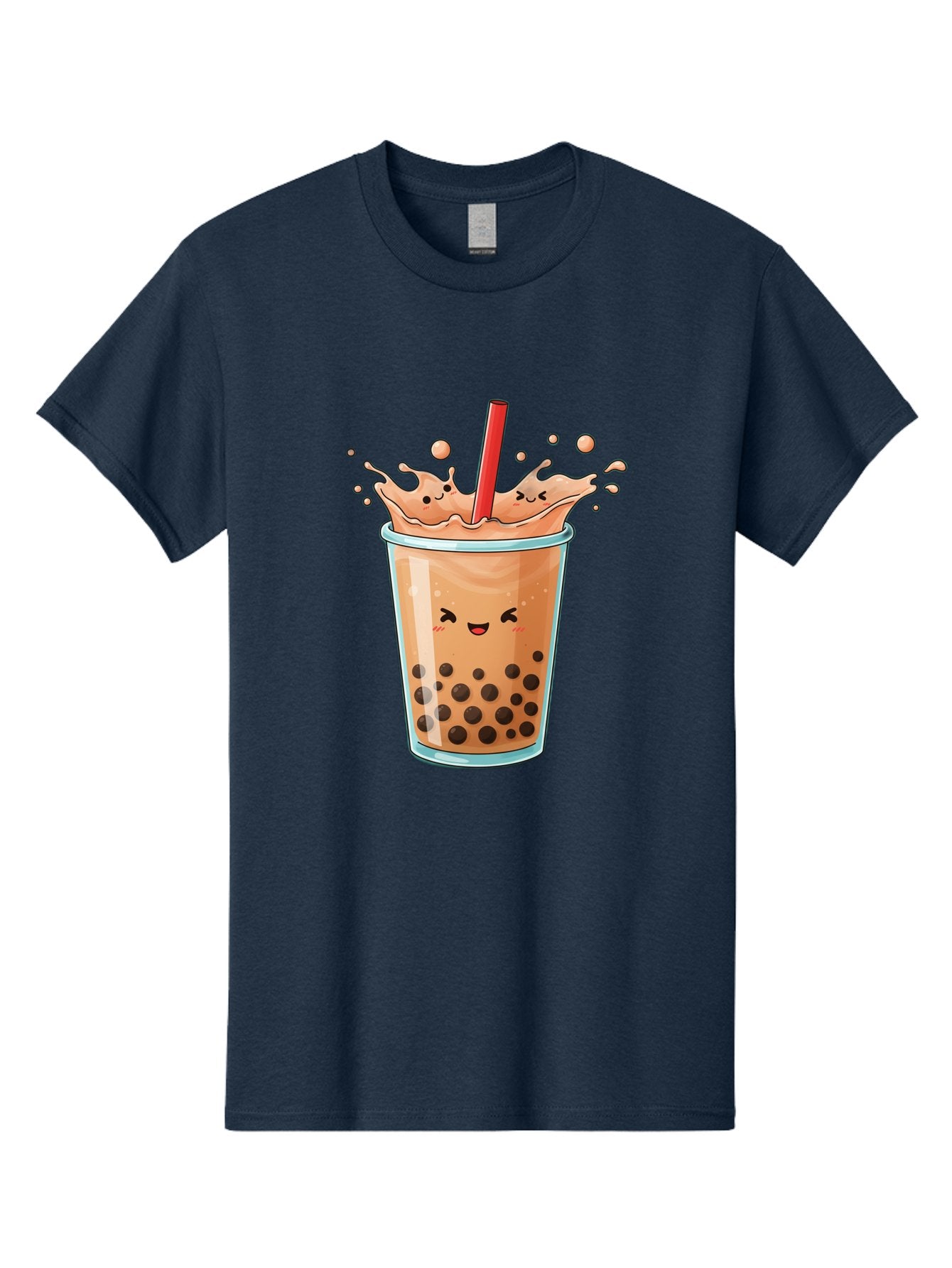 Bubble-Tea-17 Men'S Graphic Tee, 100% Cotton, Comfortable Casual Summer Wear, Machine Washable, Boba Tea With Straw, Cartoon Bubble Tea, Milk Tea With Bubbles, Cute Drink, Boba Drink, Tapioca Pearls, Kawaii Bubble Tea, Smiling Tea Bac697 3