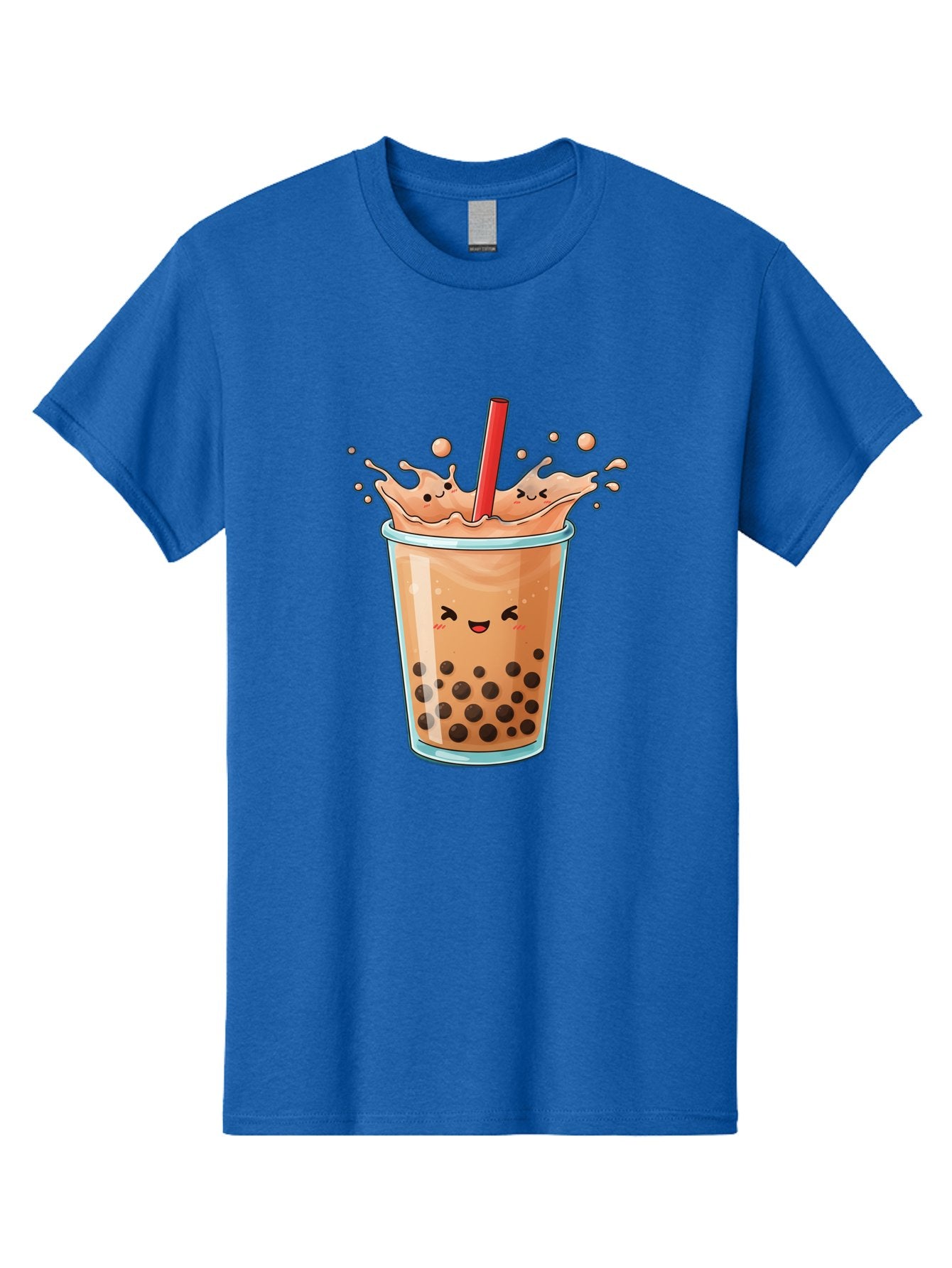 Bubble-Tea-17 Men'S Graphic Tee, 100% Cotton, Comfortable Casual Summer Wear, Machine Washable, Boba Tea With Straw, Cartoon Bubble Tea, Milk Tea With Bubbles, Cute Drink, Boba Drink, Tapioca Pearls, Kawaii Bubble Tea, Smiling Tea Bac697 15