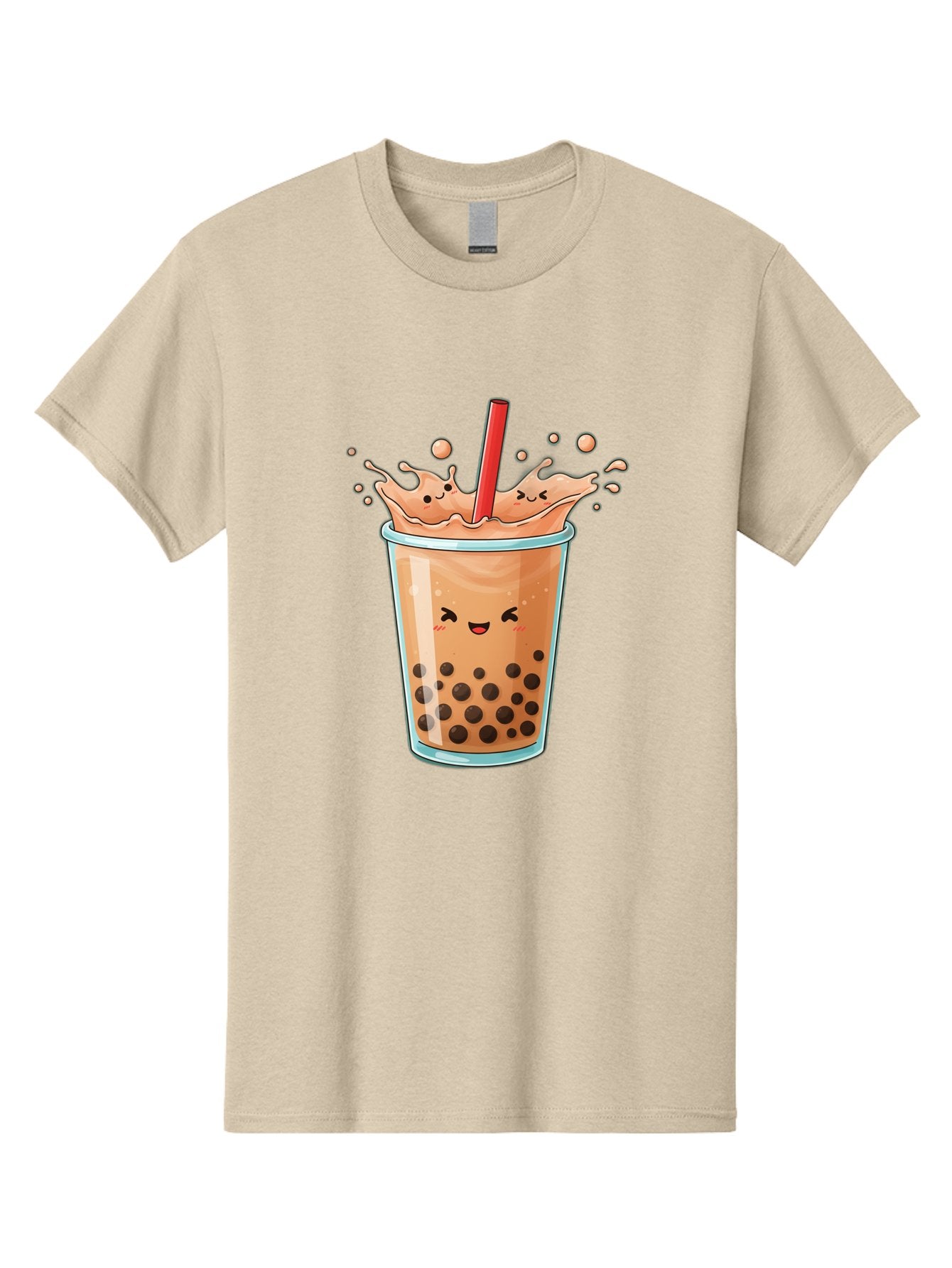 Bubble-Tea-17 Men'S Graphic Tee, 100% Cotton, Comfortable Casual Summer Wear, Machine Washable, Boba Tea With Straw, Cartoon Bubble Tea, Milk Tea With Bubbles, Cute Drink, Boba Drink, Tapioca Pearls, Kawaii Bubble Tea, Smiling Tea Bac697 13
