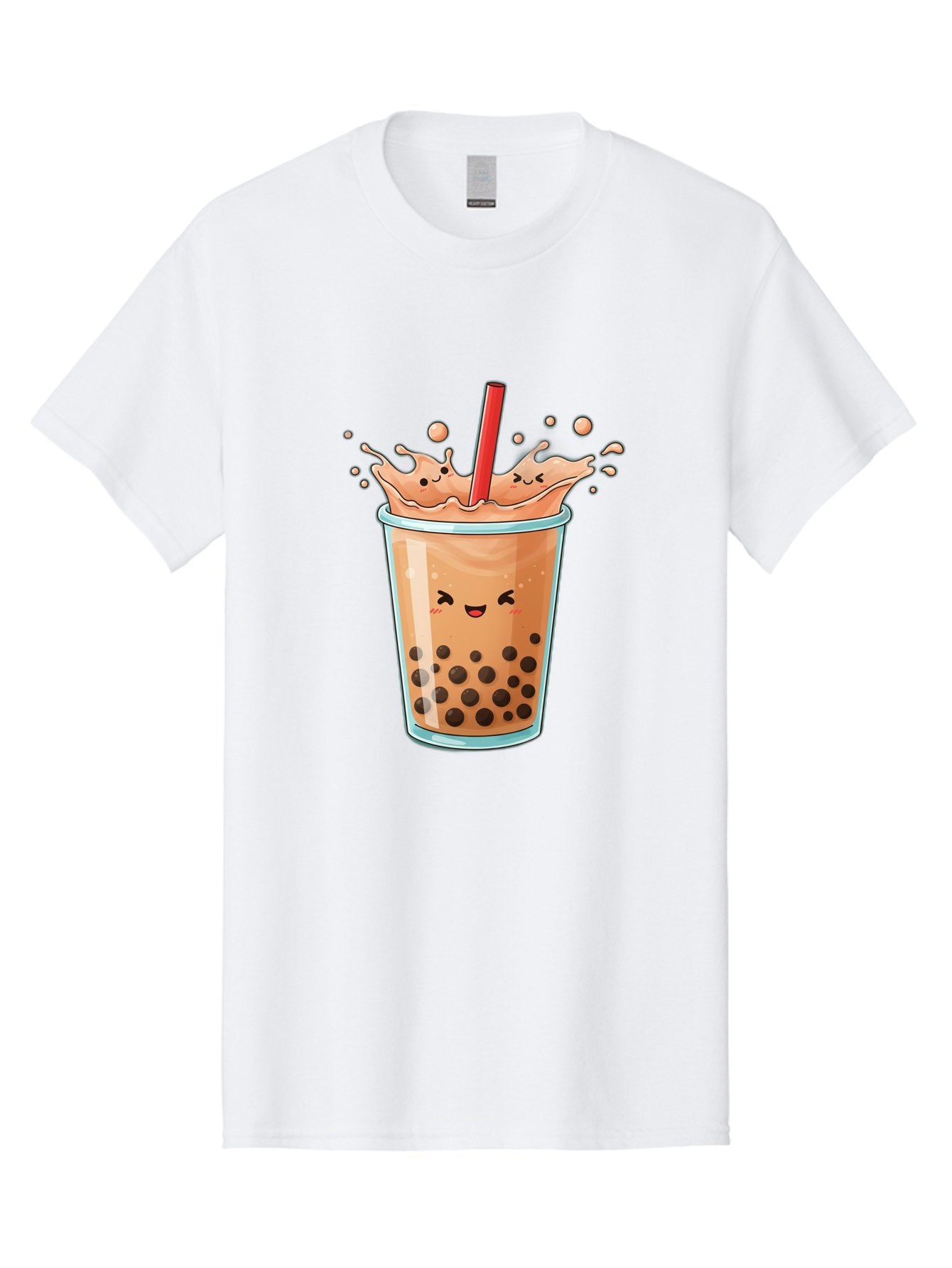 Bubble-Tea-17 Men'S Graphic Tee, 100% Cotton, Comfortable Casual Summer Wear, Machine Washable, Boba Tea With Straw, Cartoon Bubble Tea, Milk Tea With Bubbles, Cute Drink, Boba Drink, Tapioca Pearls, Kawaii Bubble Tea, Smiling Tea Bac697 7