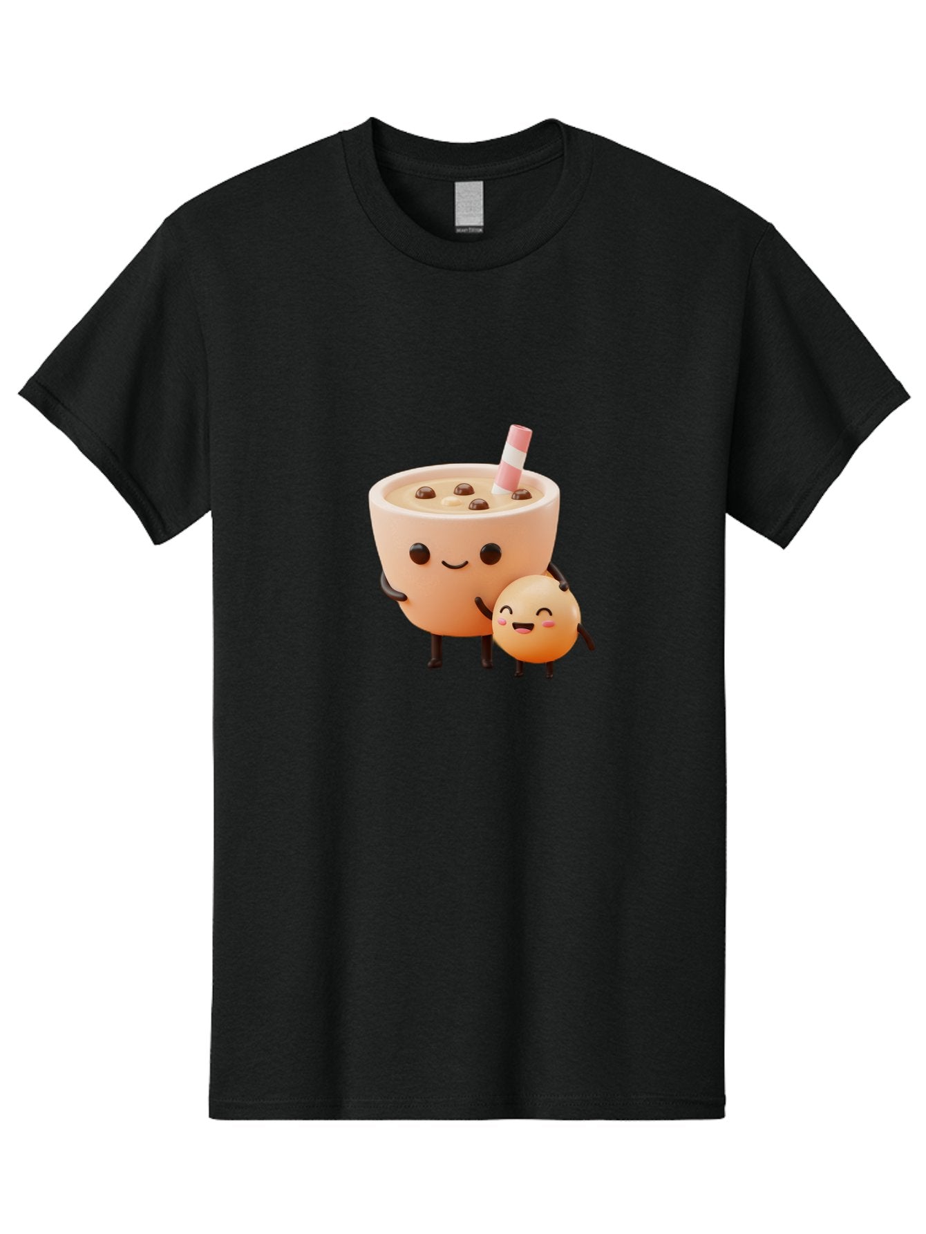 Bubble-Tea-18 Men'S Graphic Tee, 100% Cotton, Comfortable Casual Summer Wear, Machine Washable, Cartoon Boba Tea, Smiling Tea Cup, Boba Friends, Kawaii Characters, Milk Tea, Tapioca Pearls, Adorable Illustration, Funny Bubble Tea Bac698 3