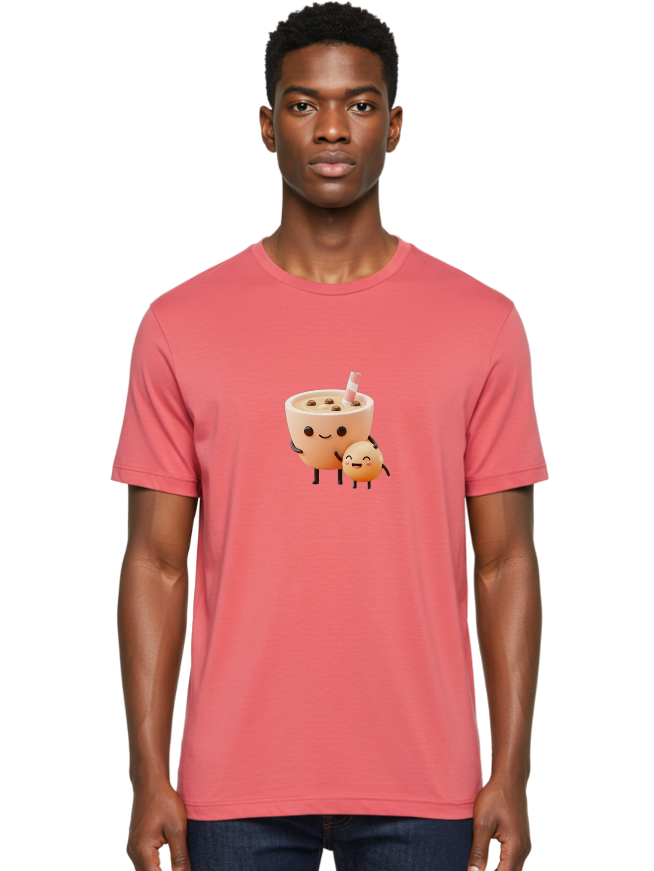 Bubble-Tea-18 Men'S Graphic Tee, 100% Cotton, Comfortable Casual Summer Wear, Machine Washable, Cartoon Boba Tea, Smiling Tea Cup, Boba Friends, Kawaii Characters, Milk Tea, Tapioca Pearls, Adorable Illustration, Funny Bubble Tea Bac698 23