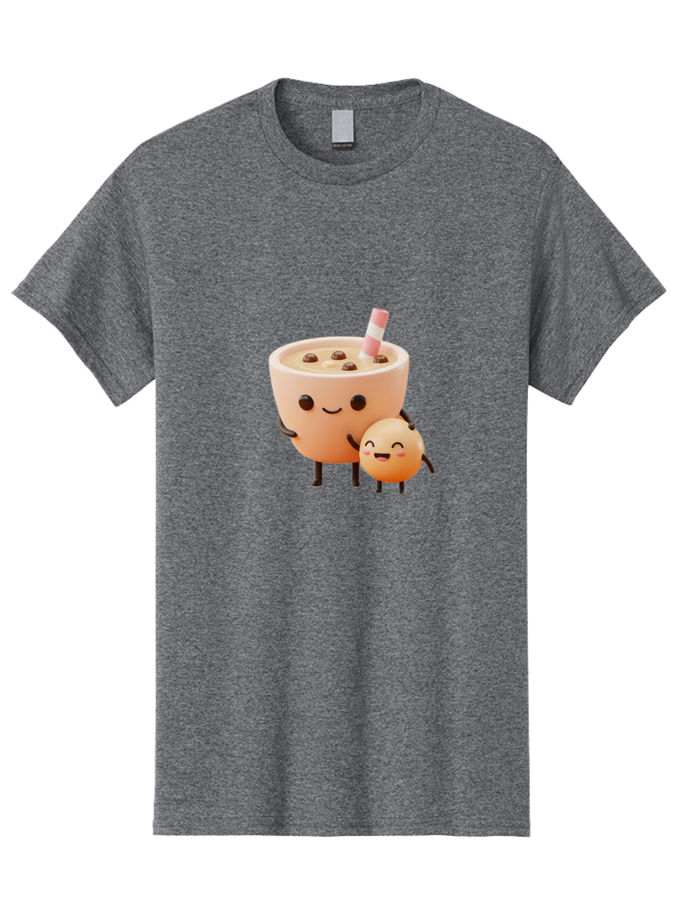 Bubble-Tea-18 Men'S Graphic Tee, 100% Cotton, Comfortable Casual Summer Wear, Machine Washable, Cartoon Boba Tea, Smiling Tea Cup, Boba Friends, Kawaii Characters, Milk Tea, Tapioca Pearls, Adorable Illustration, Funny Bubble Tea Bac698