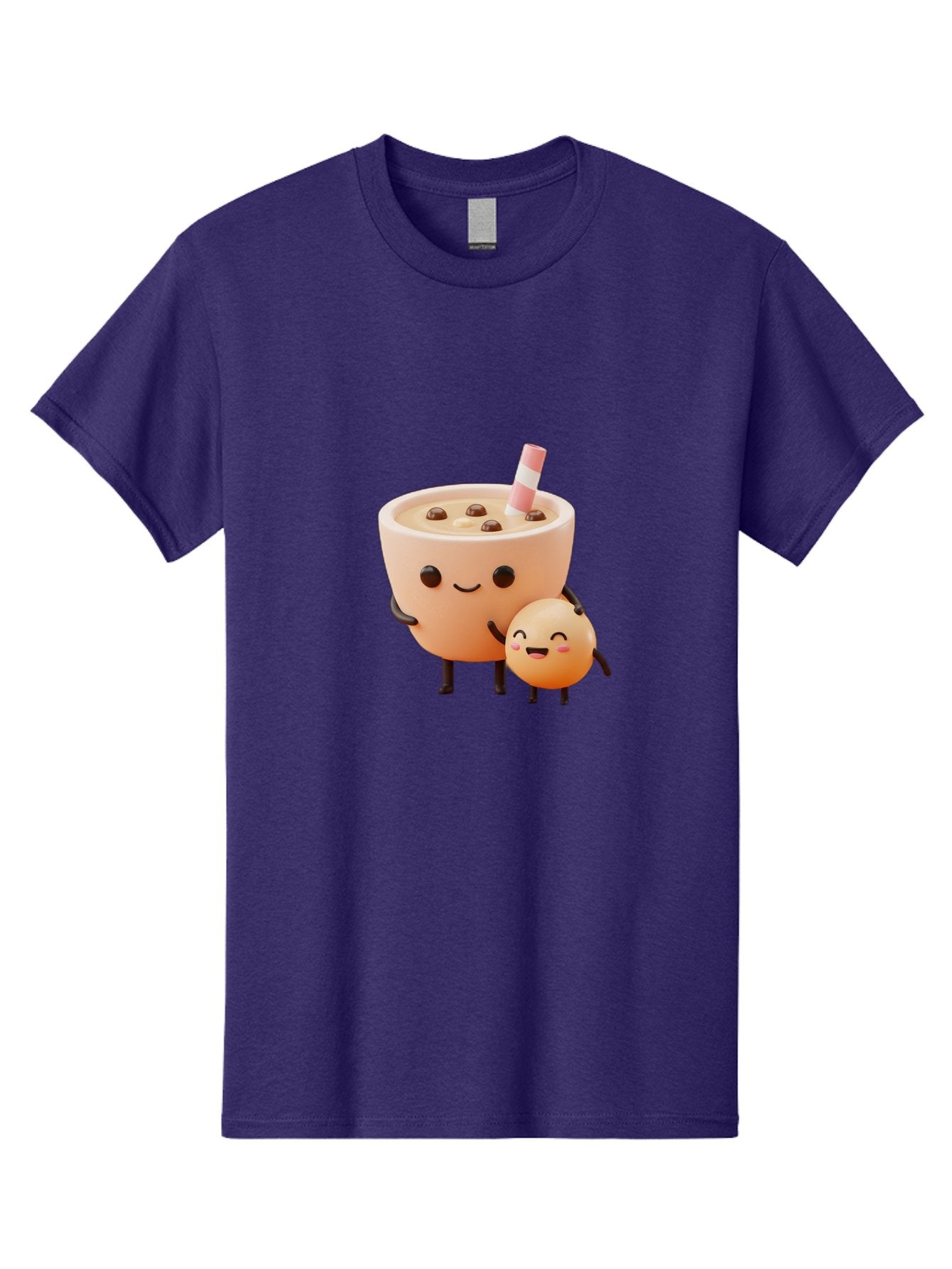 Bubble-Tea-18 Men'S Graphic Tee, 100% Cotton, Comfortable Casual Summer Wear, Machine Washable, Cartoon Boba Tea, Smiling Tea Cup, Boba Friends, Kawaii Characters, Milk Tea, Tapioca Pearls, Adorable Illustration, Funny Bubble Tea Bac698