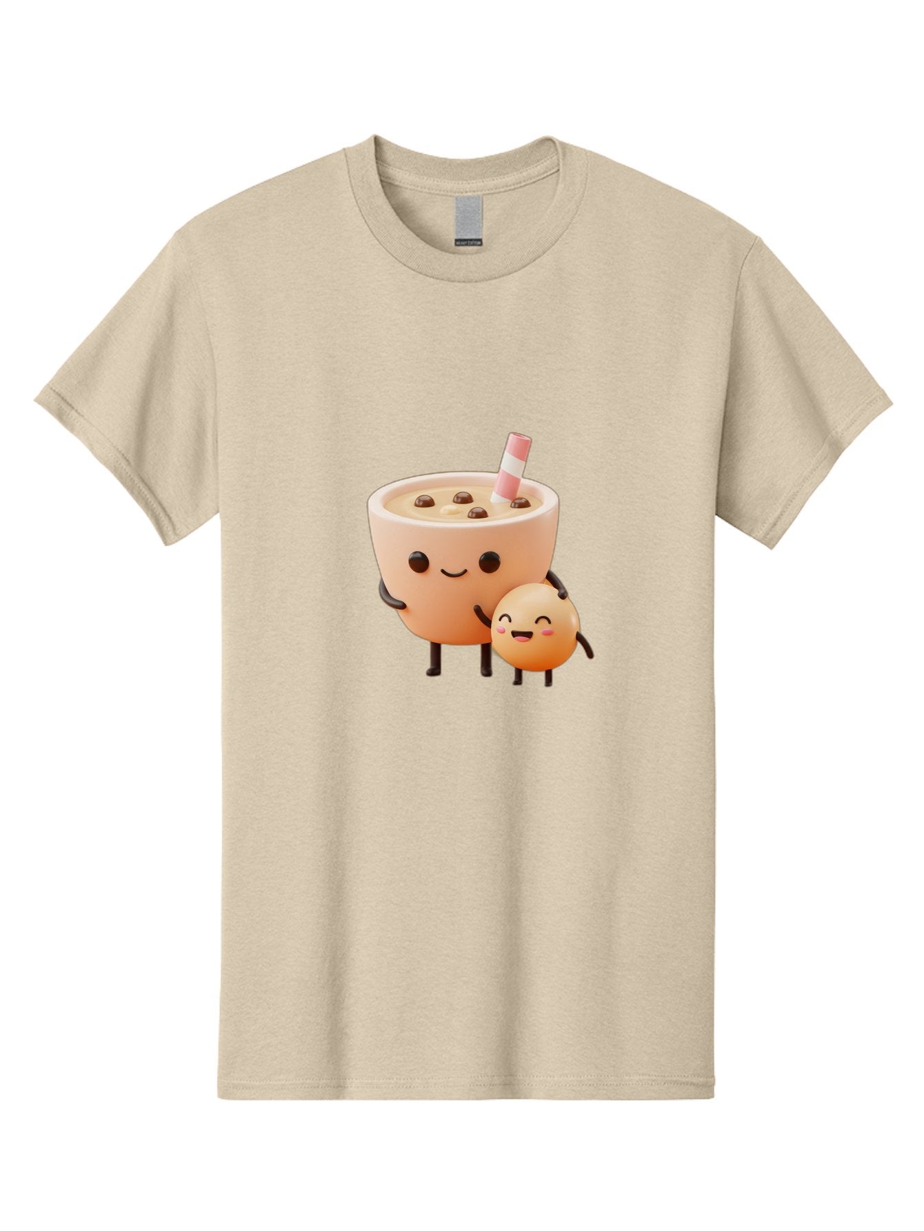 Bubble-Tea-18 Men'S Graphic Tee, 100% Cotton, Comfortable Casual Summer Wear, Machine Washable, Cartoon Boba Tea, Smiling Tea Cup, Boba Friends, Kawaii Characters, Milk Tea, Tapioca Pearls, Adorable Illustration, Funny Bubble Tea Bac698 4