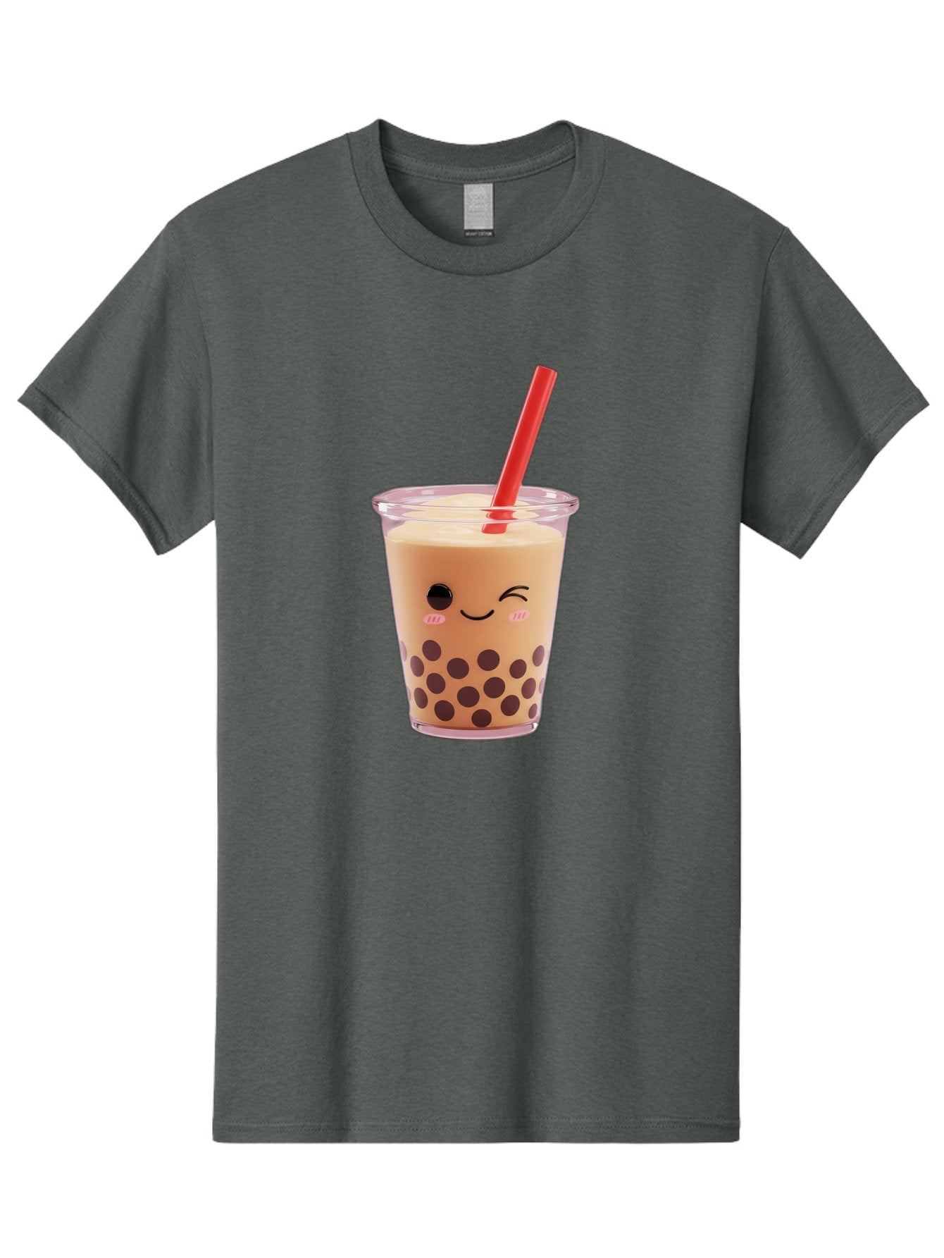 Bubble-Tea-19 Men'S Graphic Tee, 100% Cotton, Comfortable Casual Summer Wear, Machine Washable, Bubble Tea, Boba Tea, Milk Tea, Tapioca Pearls, Kawaii, Cute Drink, Tea Drink, Red Straw, Smiling Face, Adorable Beverage, Trendy Drink Bac699 9