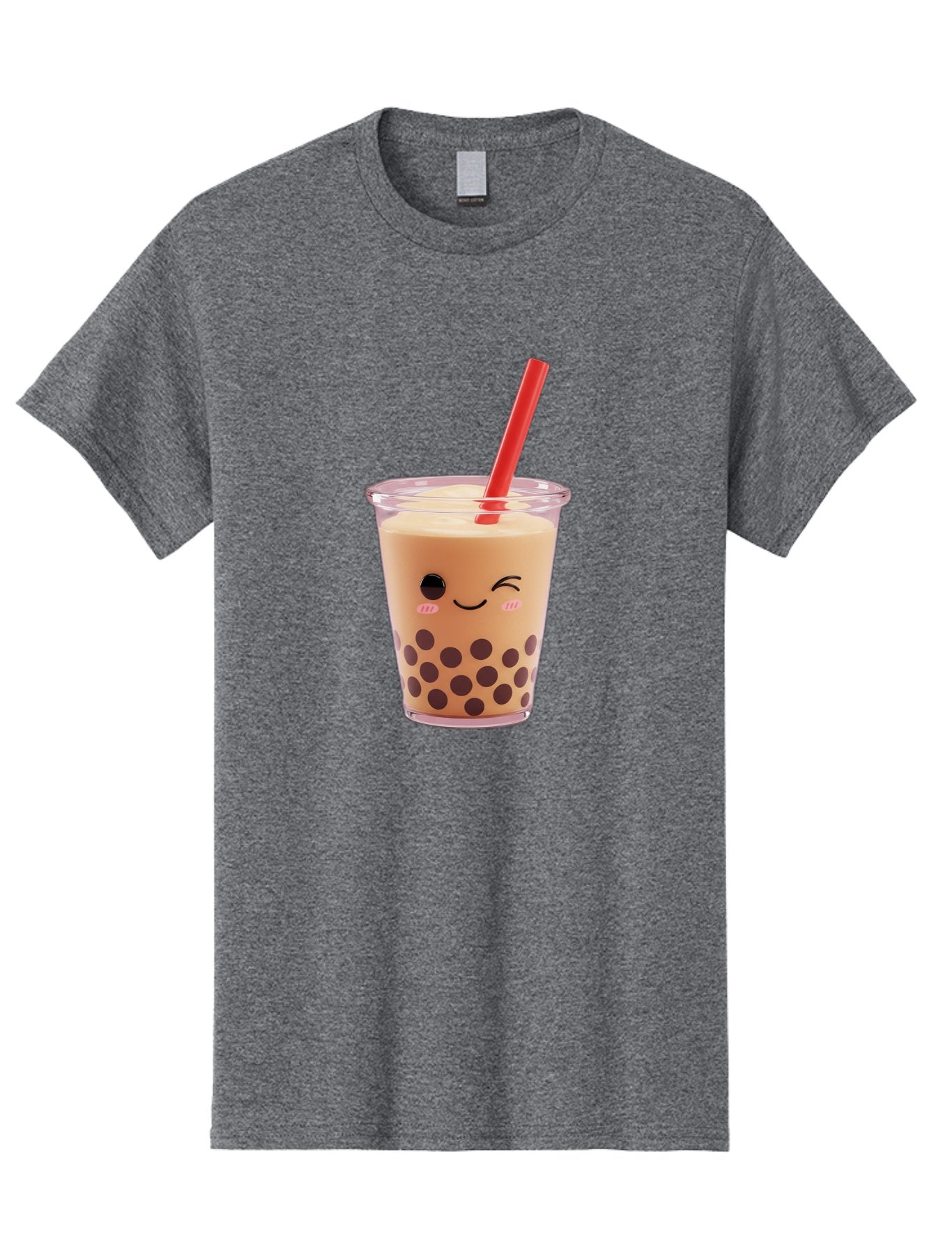 Bubble-Tea-19 Men'S Graphic Tee, 100% Cotton, Comfortable Casual Summer Wear, Machine Washable, Bubble Tea, Boba Tea, Milk Tea, Tapioca Pearls, Kawaii, Cute Drink, Tea Drink, Red Straw, Smiling Face, Adorable Beverage, Trendy Drink Bac699 3