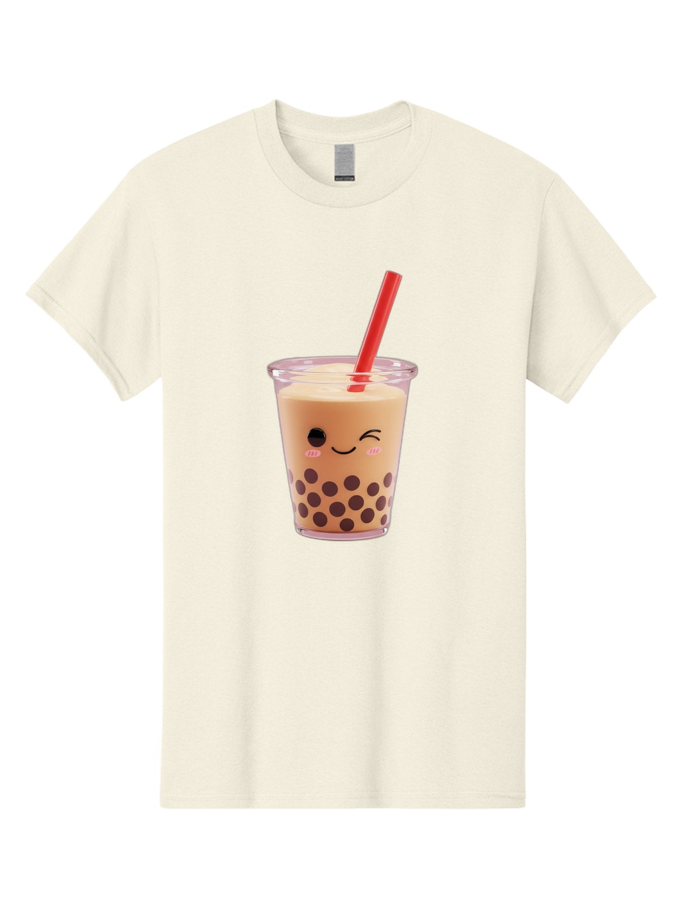 Bubble-Tea-19 Men'S Graphic Tee, 100% Cotton, Comfortable Casual Summer Wear, Machine Washable, Bubble Tea, Boba Tea, Milk Tea, Tapioca Pearls, Kawaii, Cute Drink, Tea Drink, Red Straw, Smiling Face, Adorable Beverage, Trendy Drink Bac699 6