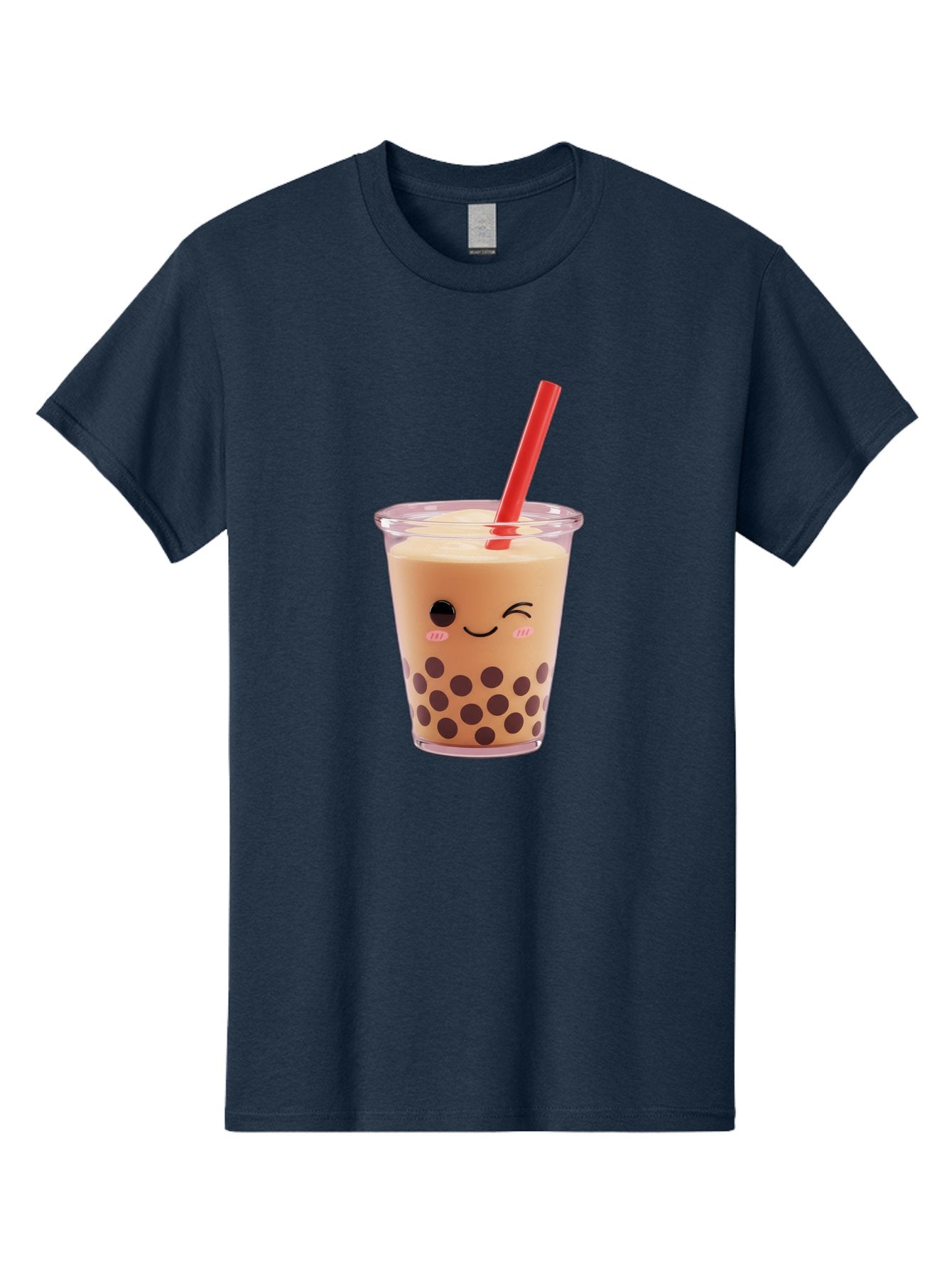 Bubble-Tea-19 Men'S Graphic Tee, 100% Cotton, Comfortable Casual Summer Wear, Machine Washable, Bubble Tea, Boba Tea, Milk Tea, Tapioca Pearls, Kawaii, Cute Drink, Tea Drink, Red Straw, Smiling Face, Adorable Beverage, Trendy Drink Bac699