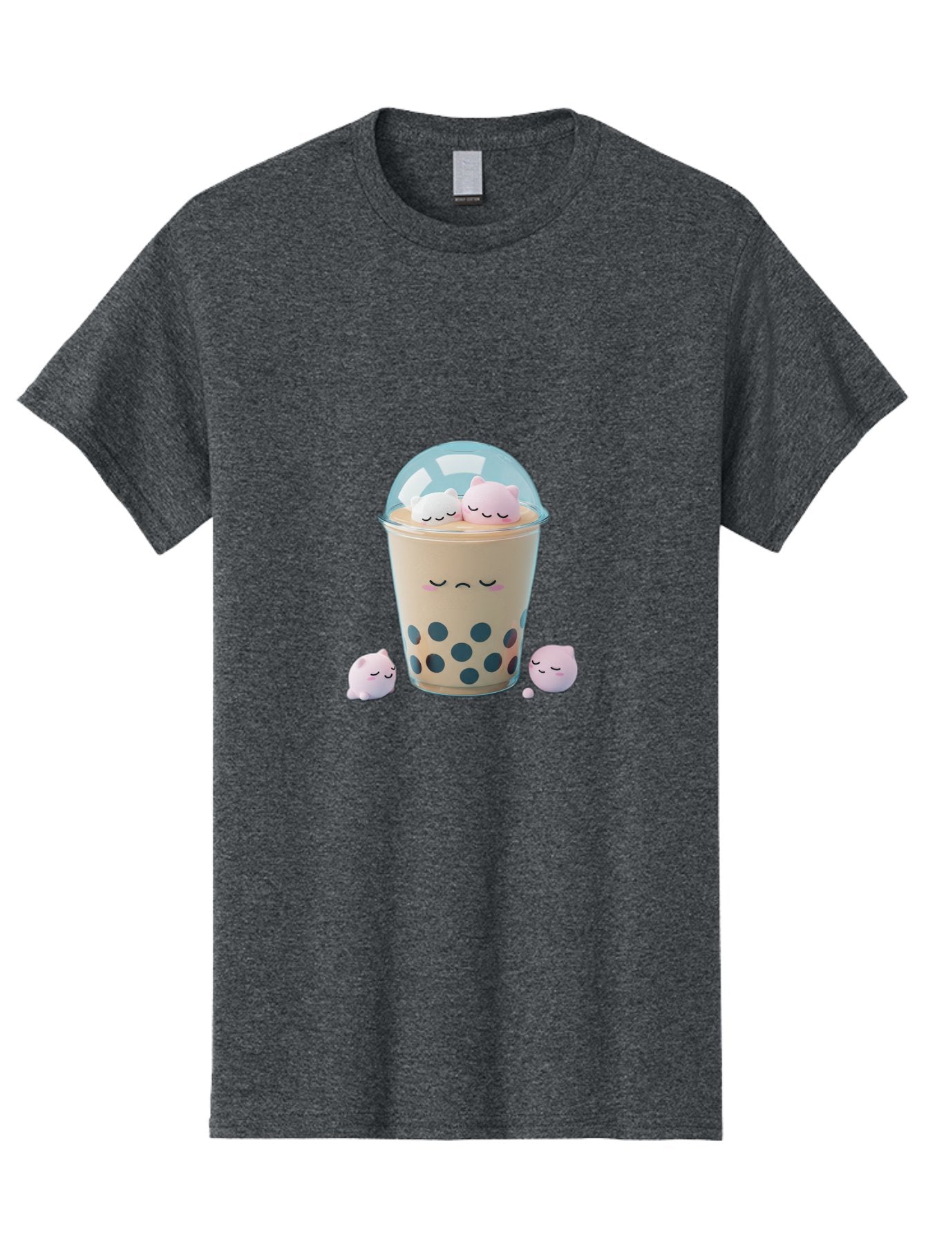 Bubble-Tea-2 Men'S Graphic Tee, 100% Cotton, Comfortable Casual Summer Wear, Machine Washable, Bubble Tea Drink, Milk Tea, Boba, Cute Beverage, Cartoon Illustration, Adorable Characters, Smiling Faces, Peaceful Atmosphere, Sweet Treats, Bac700 8