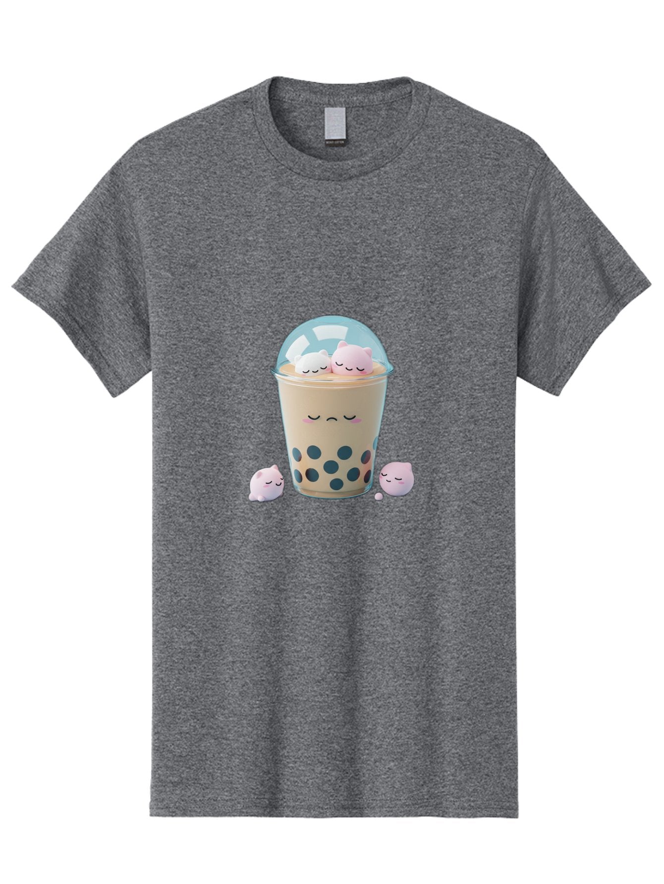 Bubble-Tea-2 Men'S Graphic Tee, 100% Cotton, Comfortable Casual Summer Wear, Machine Washable, Bubble Tea Drink, Milk Tea, Boba, Cute Beverage, Cartoon Illustration, Adorable Characters, Smiling Faces, Peaceful Atmosphere, Sweet Treats, Bac700 11