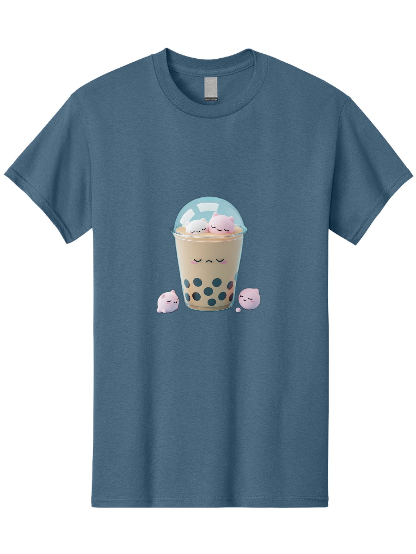 Bubble-Tea-2 Men'S Graphic Tee, 100% Cotton, Comfortable Casual Summer Wear, Machine Washable, Bubble Tea Drink, Milk Tea, Boba, Cute Beverage, Cartoon Illustration, Adorable Characters, Smiling Faces, Peaceful Atmosphere, Sweet Treats, Bac700 9