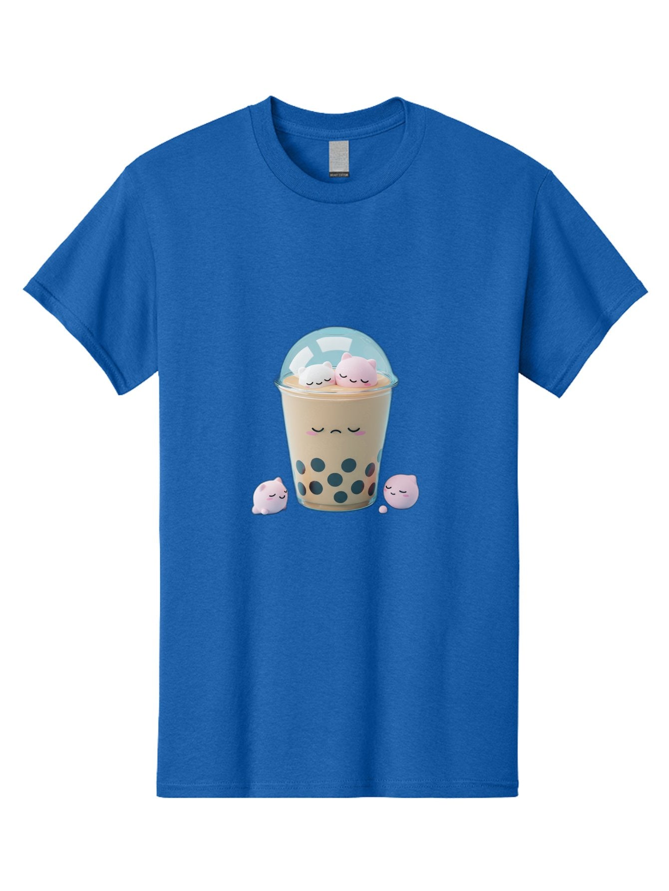 Bubble-Tea-2 Men'S Graphic Tee, 100% Cotton, Comfortable Casual Summer Wear, Machine Washable, Bubble Tea Drink, Milk Tea, Boba, Cute Beverage, Cartoon Illustration, Adorable Characters, Smiling Faces, Peaceful Atmosphere, Sweet Treats, Bac700 13