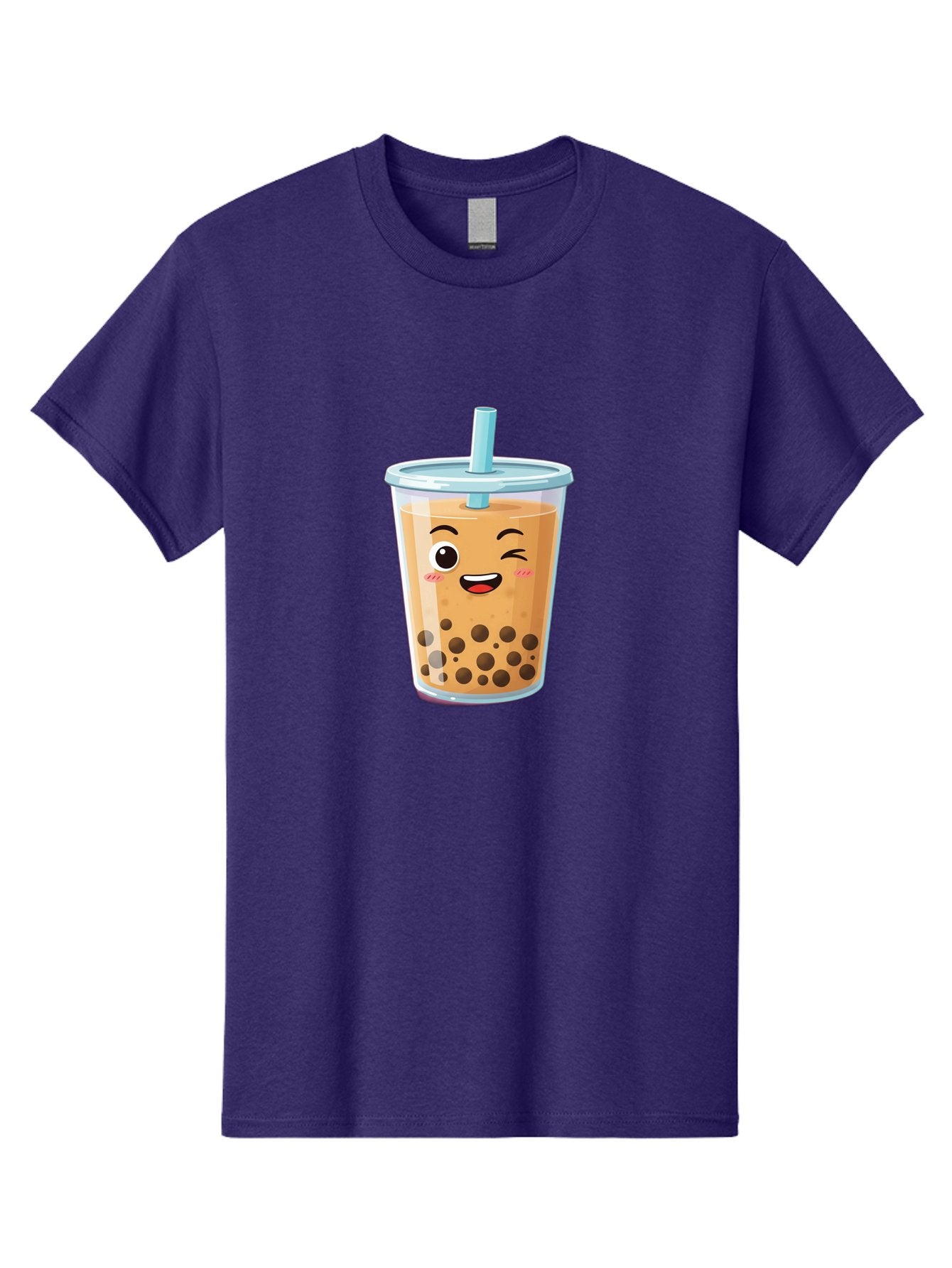 Bubble-Tea-20 Men'S Graphic Tee, 100% Cotton, Comfortable Casual Summer Wear, Machine Washable, Bubble Tea, Boba Drink, Cartoon Illustration, Smiling Face, Happy Beverage, Milk Tea, Tapioca Pearls, Kawaii Culture, Cute Straw, Refreshing Drink Bac701