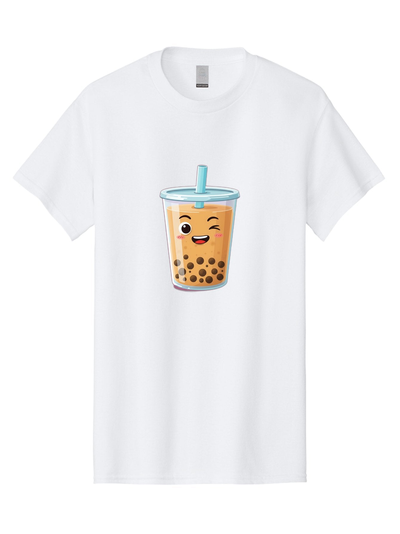 Bubble-Tea-20 Men'S Graphic Tee, 100% Cotton, Comfortable Casual Summer Wear, Machine Washable, Bubble Tea, Boba Drink, Cartoon Illustration, Smiling Face, Happy Beverage, Milk Tea, Tapioca Pearls, Kawaii Culture, Cute Straw, Refreshing Drink Bac701