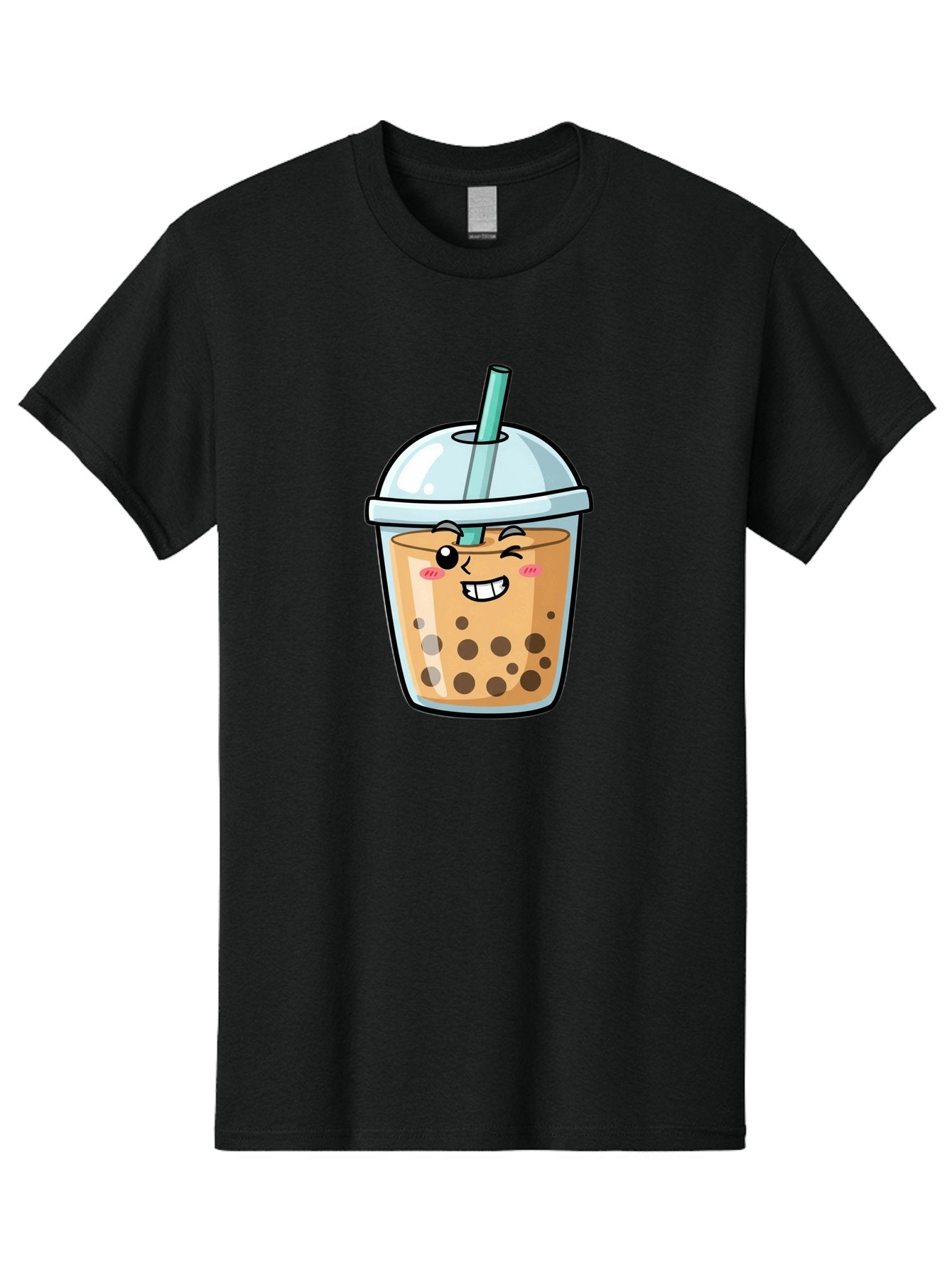 Bubble-Tea-22 Men'S Graphic Tee, 100% Cotton, Comfortable Casual Summer Wear, Machine Washable, Boba Tea, Cartoon Bubble Tea, Smiling Drink, Tea With Straw, Milk Tea, Tea Bubbles, Winking Face, Cute Beverage, Fun Drink, Playful Tea, Bac703 7
