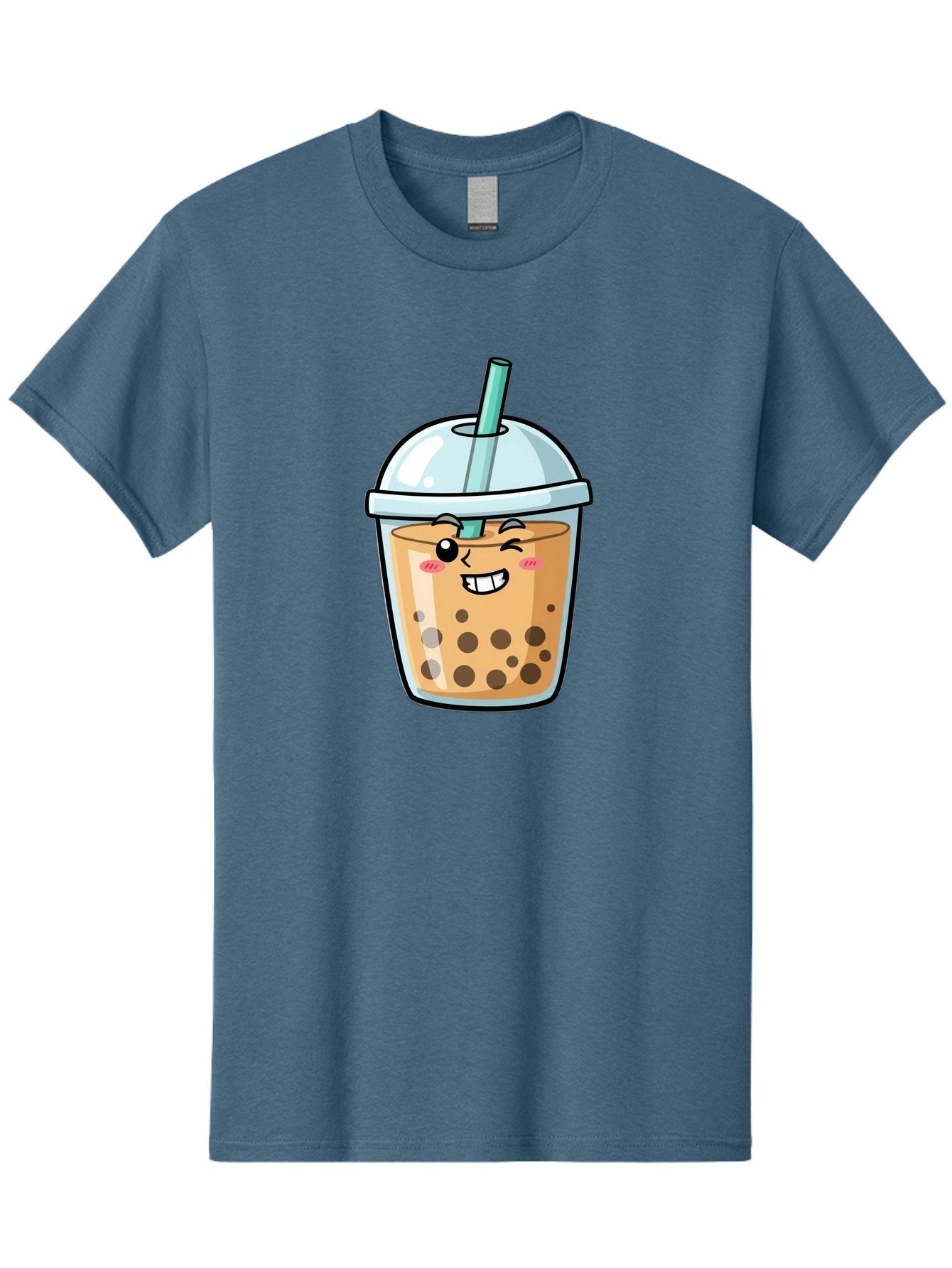 Bubble-Tea-22 Men'S Graphic Tee, 100% Cotton, Comfortable Casual Summer Wear, Machine Washable, Boba Tea, Cartoon Bubble Tea, Smiling Drink, Tea With Straw, Milk Tea, Tea Bubbles, Winking Face, Cute Beverage, Fun Drink, Playful Tea, Bac703 3