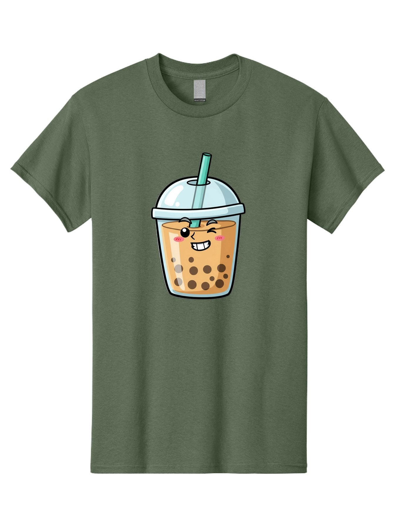 Bubble-Tea-22 Men'S Graphic Tee, 100% Cotton, Comfortable Casual Summer Wear, Machine Washable, Boba Tea, Cartoon Bubble Tea, Smiling Drink, Tea With Straw, Milk Tea, Tea Bubbles, Winking Face, Cute Beverage, Fun Drink, Playful Tea, Bac703 4
