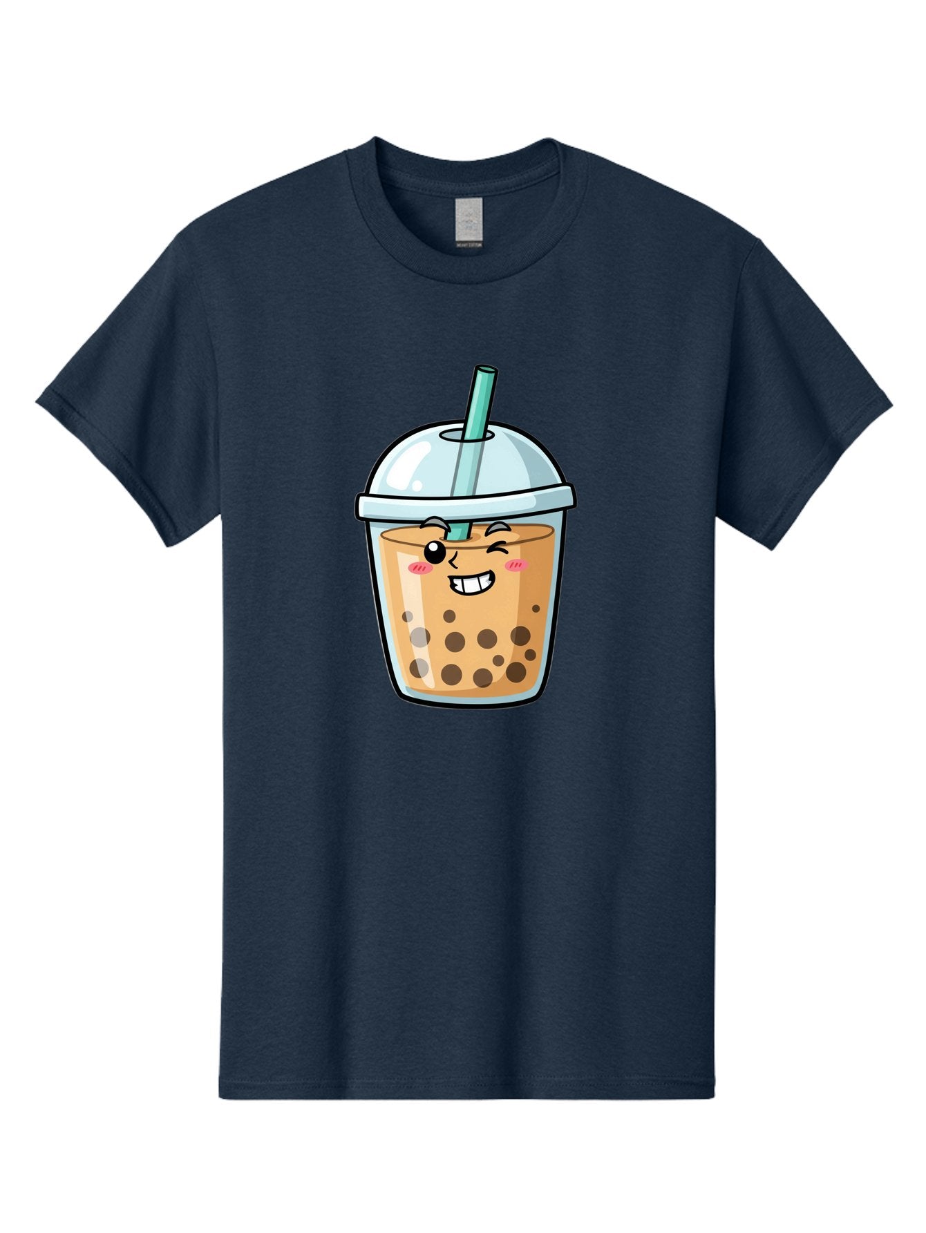 Bubble-Tea-22 Men'S Graphic Tee, 100% Cotton, Comfortable Casual Summer Wear, Machine Washable, Boba Tea, Cartoon Bubble Tea, Smiling Drink, Tea With Straw, Milk Tea, Tea Bubbles, Winking Face, Cute Beverage, Fun Drink, Playful Tea, Bac703 11
