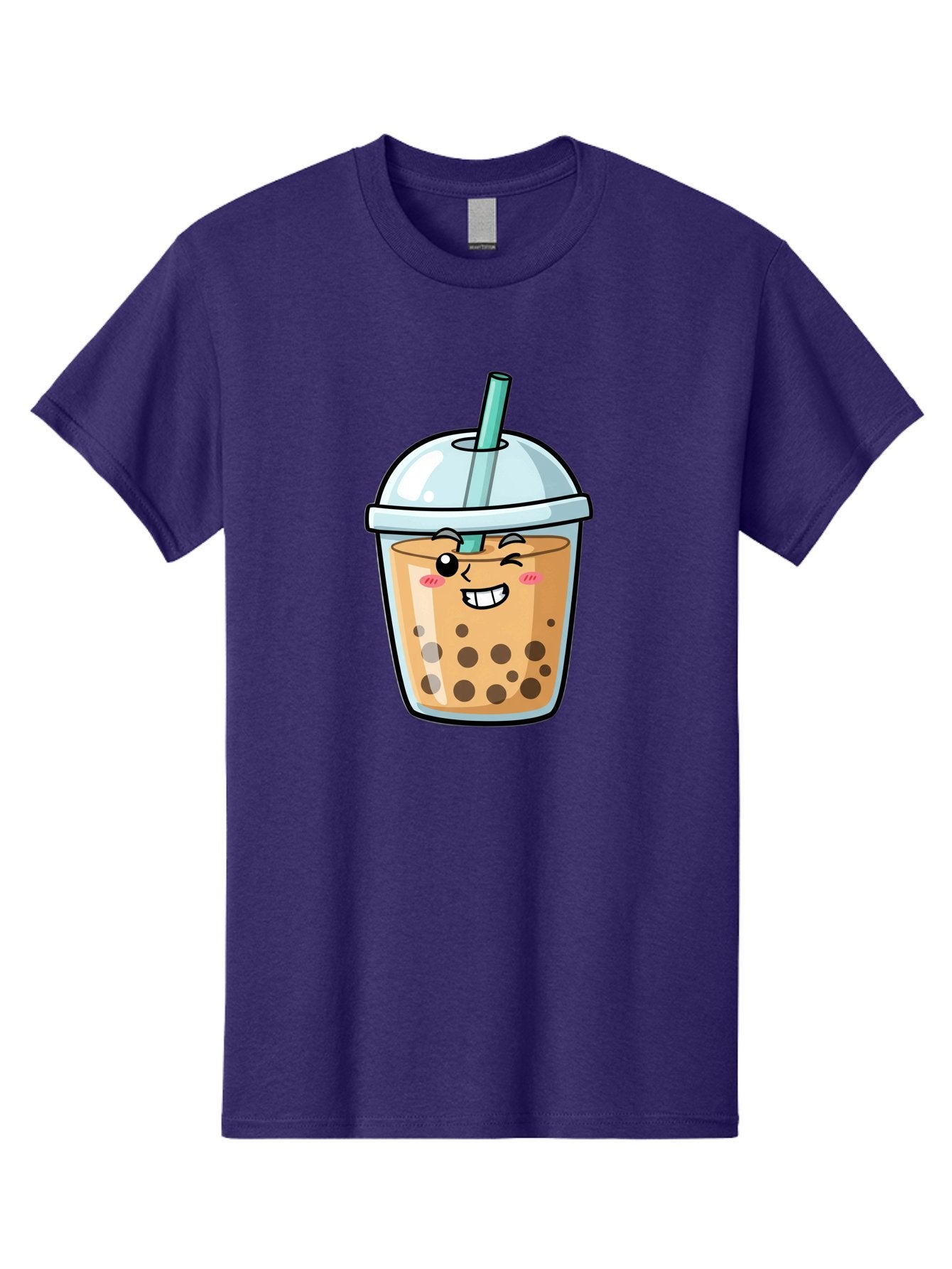 Bubble-Tea-22 Men'S Graphic Tee, 100% Cotton, Comfortable Casual Summer Wear, Machine Washable, Boba Tea, Cartoon Bubble Tea, Smiling Drink, Tea With Straw, Milk Tea, Tea Bubbles, Winking Face, Cute Beverage, Fun Drink, Playful Tea, Bac703 5