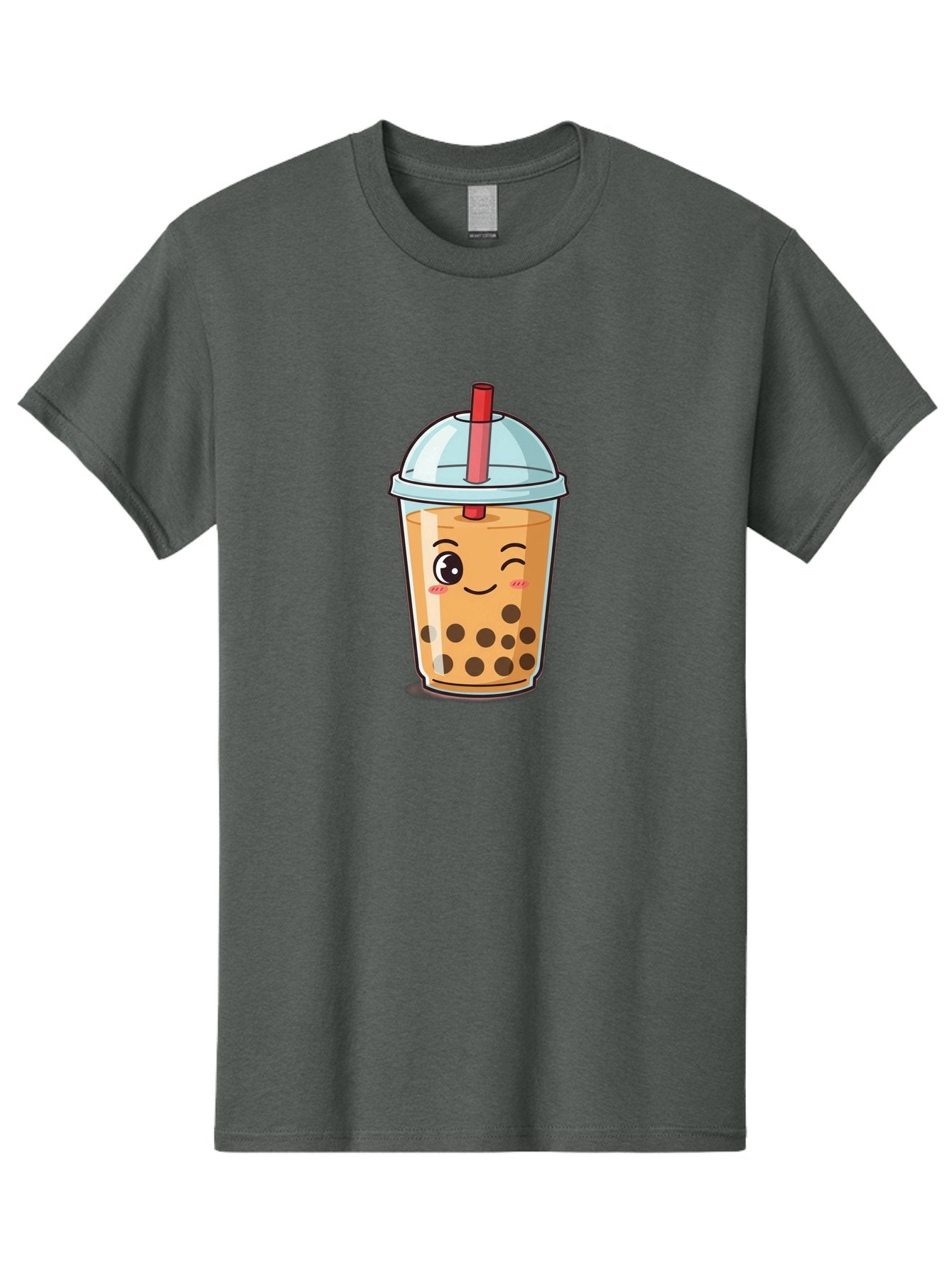 Bubble-Tea-23 Men'S Graphic Tee, 100% Cotton, Comfortable Casual Summer Wear, Machine Washable, Cartoon Boba Tea, Bubble Tea Drink, Animated Beverage, Smiling Face, Winking Eye, Cute Character, Boba Drink, Tea With Boba, Boba Love, Tea Culture Bac704 15