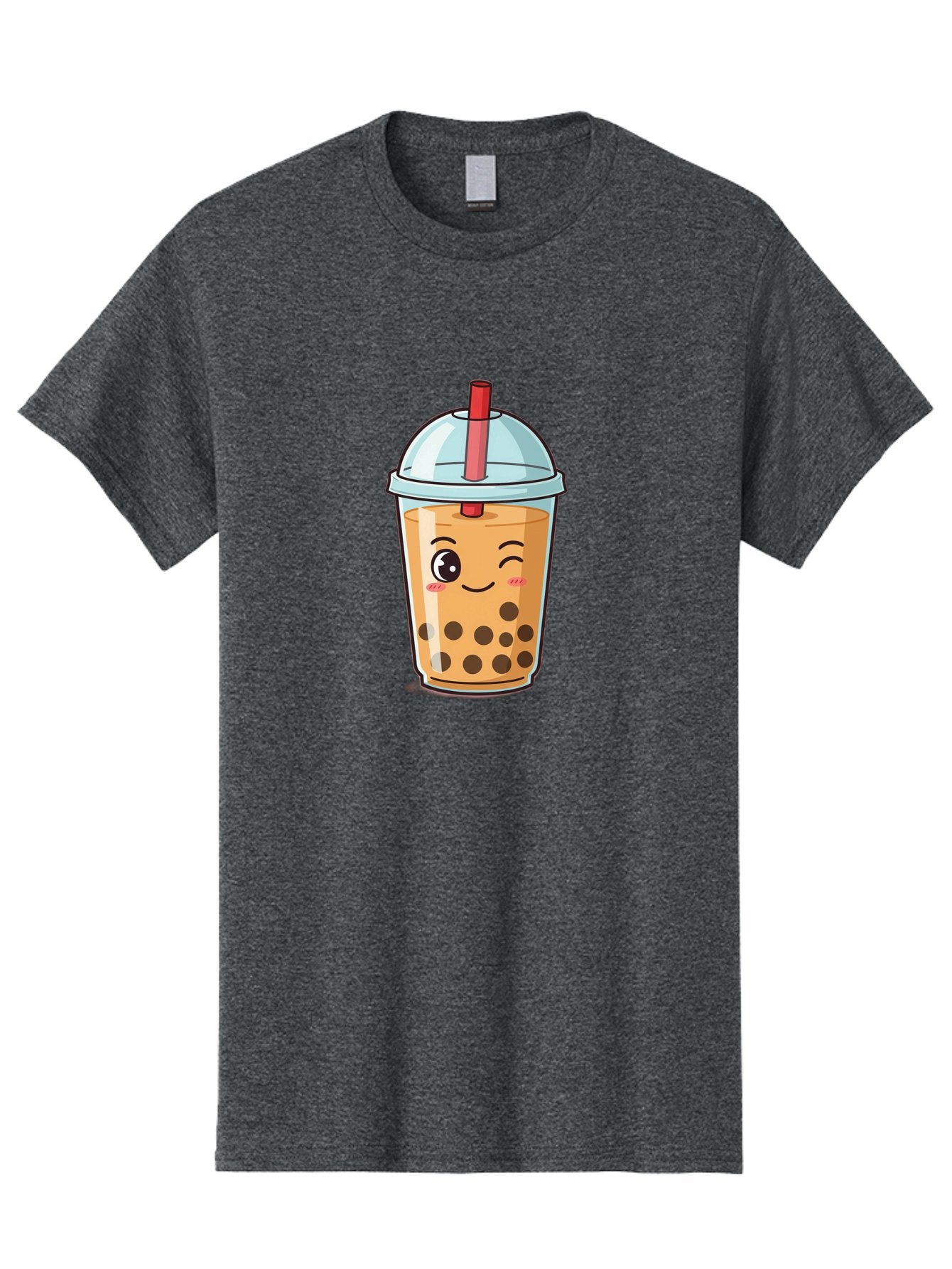 Bubble-Tea-23 Men'S Graphic Tee, 100% Cotton, Comfortable Casual Summer Wear, Machine Washable, Cartoon Boba Tea, Bubble Tea Drink, Animated Beverage, Smiling Face, Winking Eye, Cute Character, Boba Drink, Tea With Boba, Boba Love, Tea Culture Bac704 4