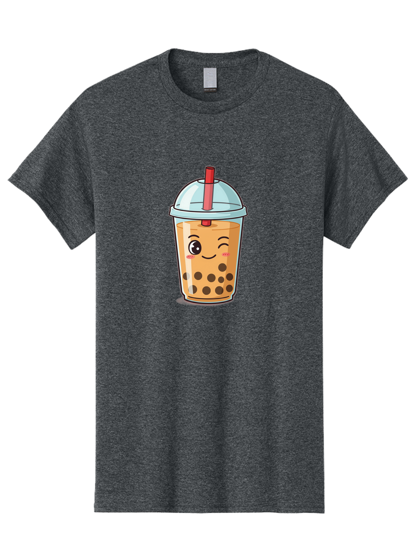 Bubble-Tea-23 Men'S Graphic Tee, 100% Cotton, Comfortable Casual Summer Wear, Machine Washable, Cartoon Boba Tea, Bubble Tea Drink, Animated Beverage, Smiling Face, Winking Eye, Cute Character, Boba Drink, Tea With Boba, Boba Love, Tea Culture Bac704 12