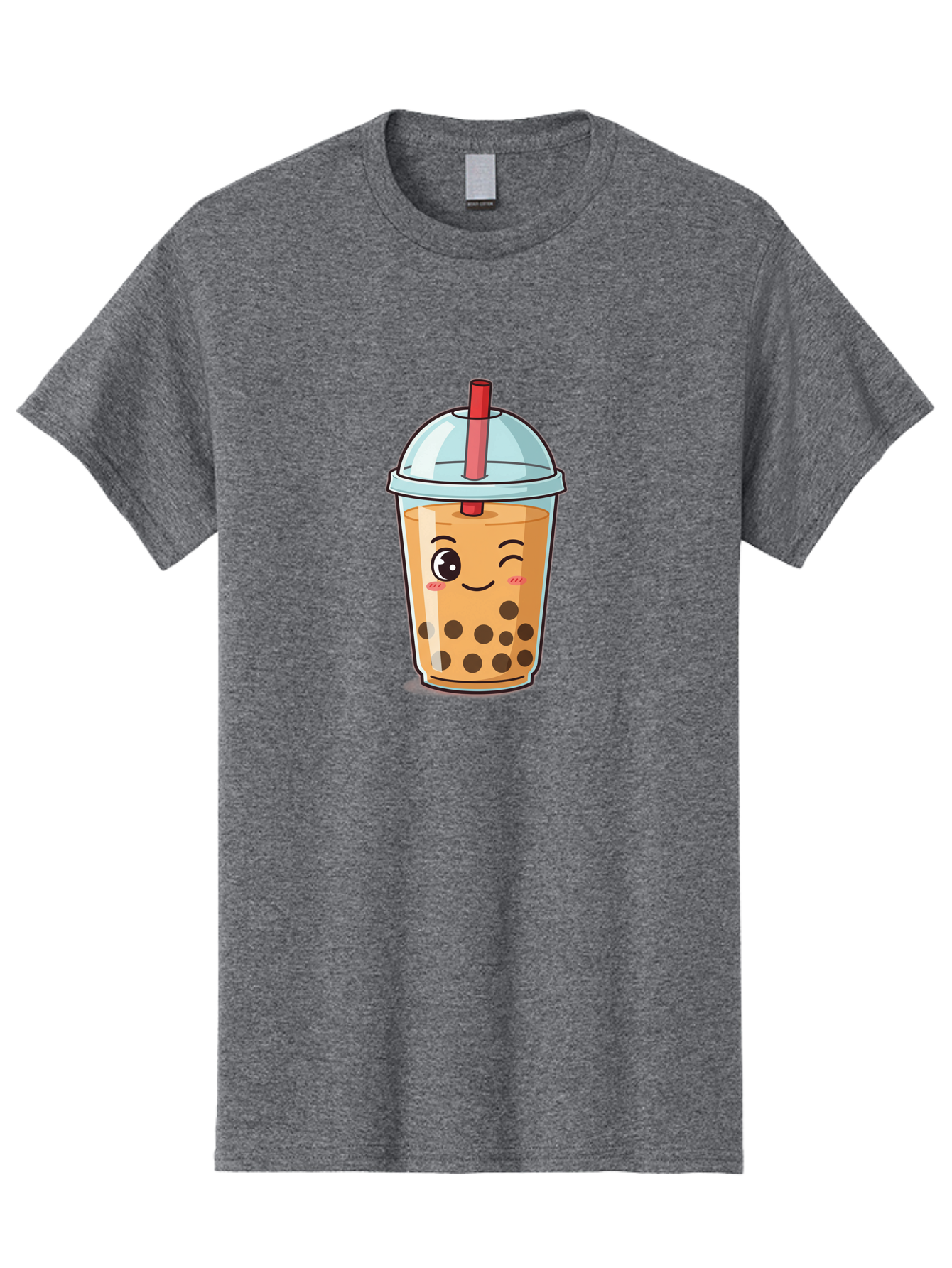 Bubble-Tea-23 Men'S Graphic Tee, 100% Cotton, Comfortable Casual Summer Wear, Machine Washable, Cartoon Boba Tea, Bubble Tea Drink, Animated Beverage, Smiling Face, Winking Eye, Cute Character, Boba Drink, Tea With Boba, Boba Love, Tea Culture Bac704 10
