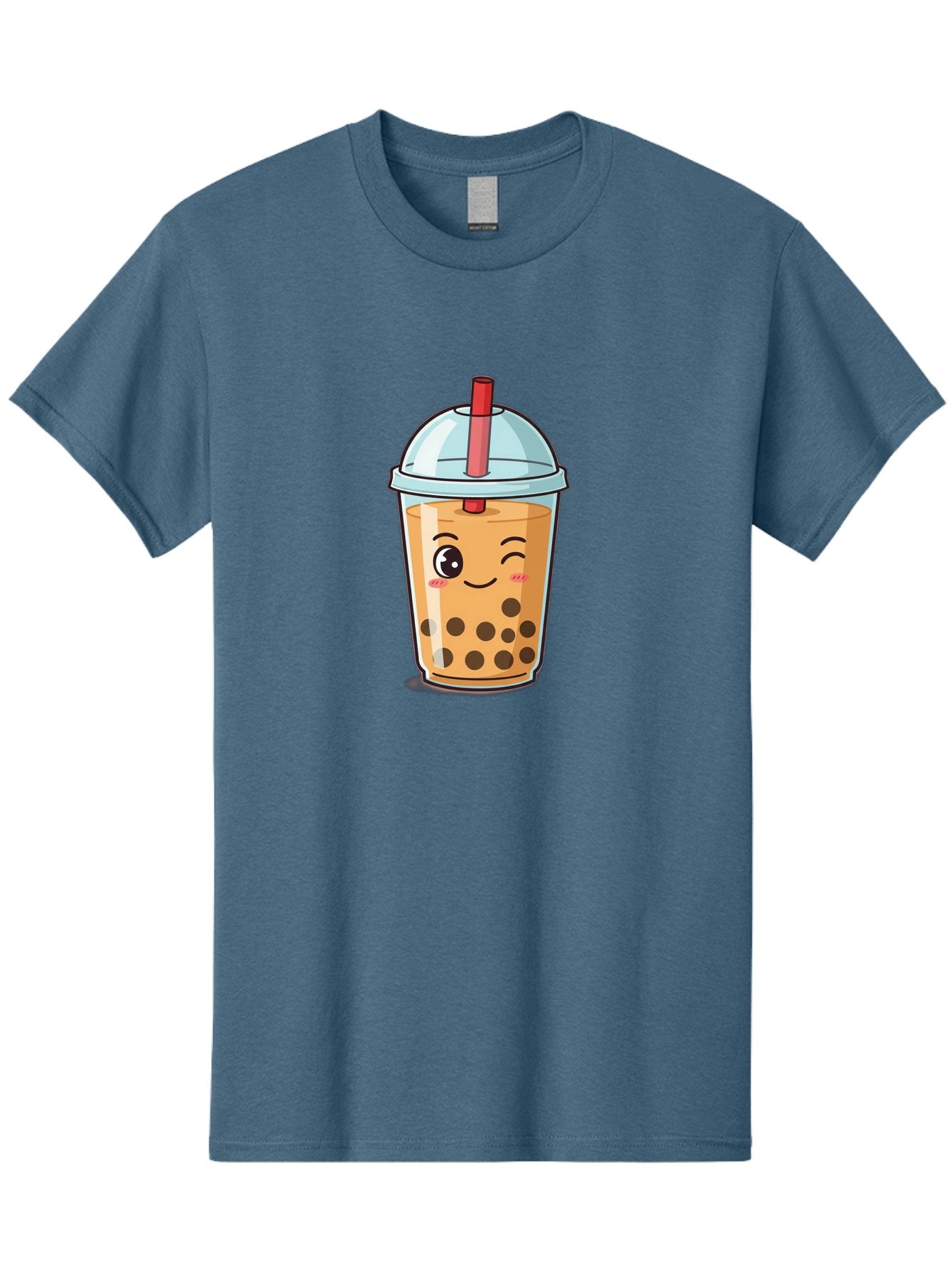 Bubble-Tea-23 Men'S Graphic Tee, 100% Cotton, Comfortable Casual Summer Wear, Machine Washable, Cartoon Boba Tea, Bubble Tea Drink, Animated Beverage, Smiling Face, Winking Eye, Cute Character, Boba Drink, Tea With Boba, Boba Love, Tea Culture Bac704 5
