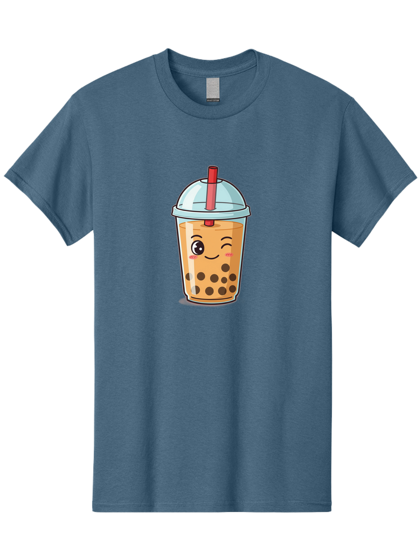 Bubble-Tea-23 Men'S Graphic Tee, 100% Cotton, Comfortable Casual Summer Wear, Machine Washable, Cartoon Boba Tea, Bubble Tea Drink, Animated Beverage, Smiling Face, Winking Eye, Cute Character, Boba Drink, Tea With Boba, Boba Love, Tea Culture Bac704 8
