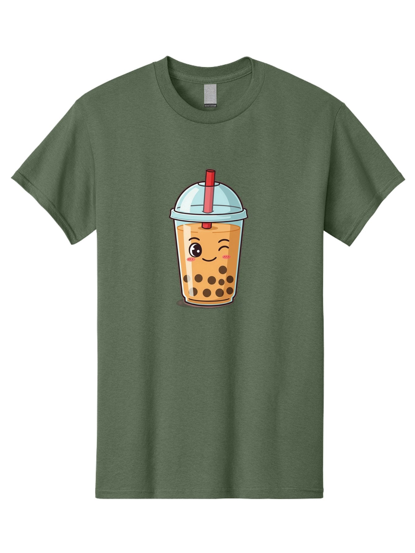 Bubble-Tea-23 Men'S Graphic Tee, 100% Cotton, Comfortable Casual Summer Wear, Machine Washable, Cartoon Boba Tea, Bubble Tea Drink, Animated Beverage, Smiling Face, Winking Eye, Cute Character, Boba Drink, Tea With Boba, Boba Love, Tea Culture Bac704 7