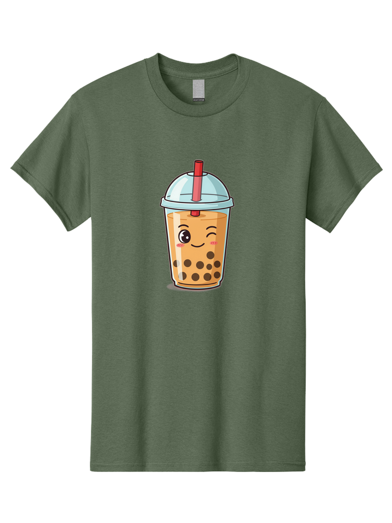 Bubble-Tea-23 Men'S Graphic Tee, 100% Cotton, Comfortable Casual Summer Wear, Machine Washable, Cartoon Boba Tea, Bubble Tea Drink, Animated Beverage, Smiling Face, Winking Eye, Cute Character, Boba Drink, Tea With Boba, Boba Love, Tea Culture Bac704 13
