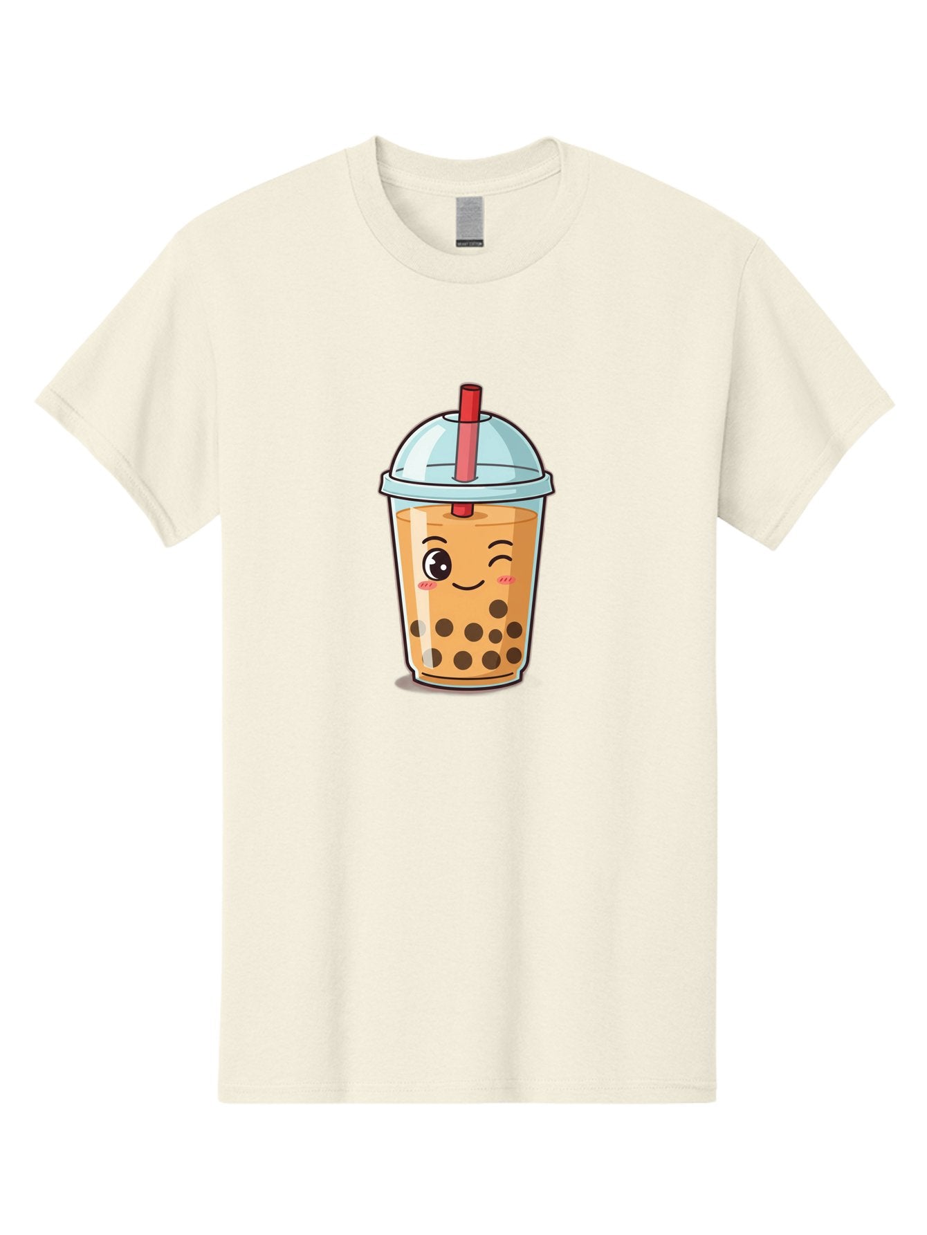 Bubble-Tea-23 Men'S Graphic Tee, 100% Cotton, Comfortable Casual Summer Wear, Machine Washable, Cartoon Boba Tea, Bubble Tea Drink, Animated Beverage, Smiling Face, Winking Eye, Cute Character, Boba Drink, Tea With Boba, Boba Love, Tea Culture Bac704 11