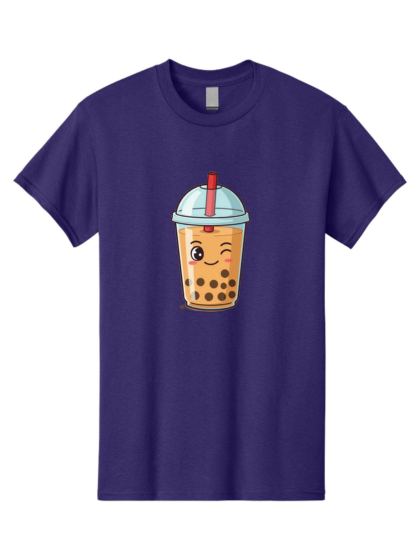 Bubble-Tea-23 Men'S Graphic Tee, 100% Cotton, Comfortable Casual Summer Wear, Machine Washable, Cartoon Boba Tea, Bubble Tea Drink, Animated Beverage, Smiling Face, Winking Eye, Cute Character, Boba Drink, Tea With Boba, Boba Love, Tea Culture Bac704 10