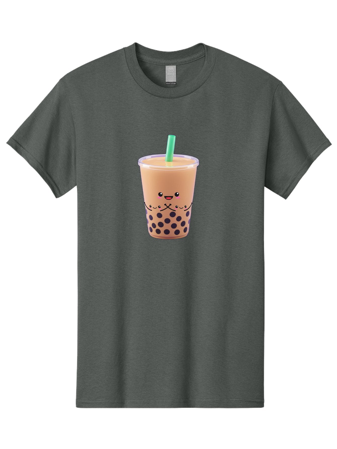 Bubble-Tea-3 Men'S Graphic Tee, 100% Cotton, Comfortable Casual Summer Wear, Machine Washable, Bubble Tea, Smiling Face, Cartoon Character, Milk Tea, Boba Drink, Tea With Straw, Adorable Design, Funny Illustration, Kawaii Culture, Boba Tea, Bac705 5