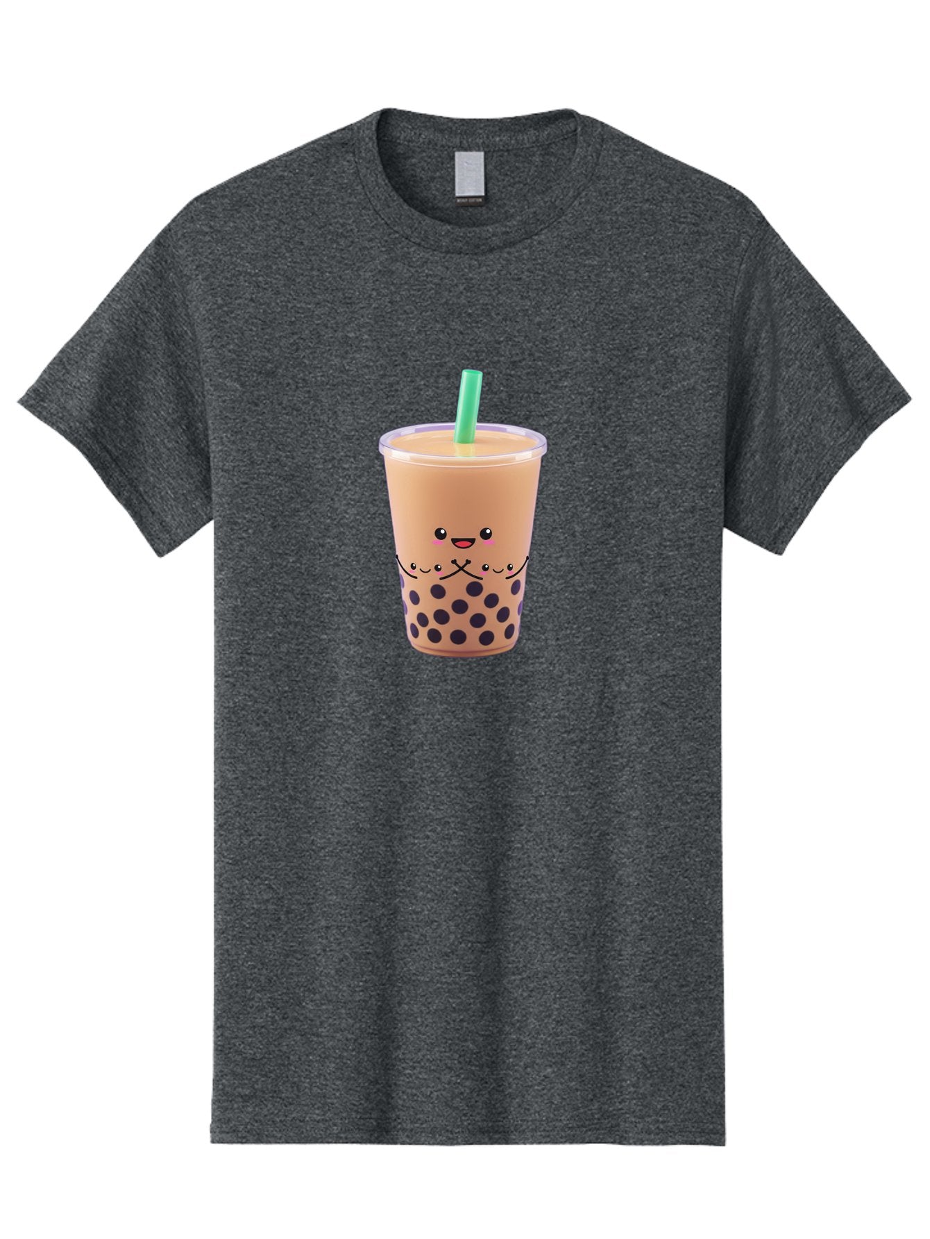 Bubble-Tea-3 Men'S Graphic Tee, 100% Cotton, Comfortable Casual Summer Wear, Machine Washable, Bubble Tea, Smiling Face, Cartoon Character, Milk Tea, Boba Drink, Tea With Straw, Adorable Design, Funny Illustration, Kawaii Culture, Boba Tea, Bac705 7