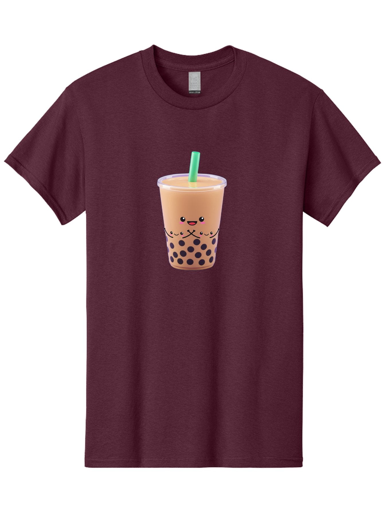 Bubble-Tea-3 Men'S Graphic Tee, 100% Cotton, Comfortable Casual Summer Wear, Machine Washable, Bubble Tea, Smiling Face, Cartoon Character, Milk Tea, Boba Drink, Tea With Straw, Adorable Design, Funny Illustration, Kawaii Culture, Boba Tea, Bac705 14