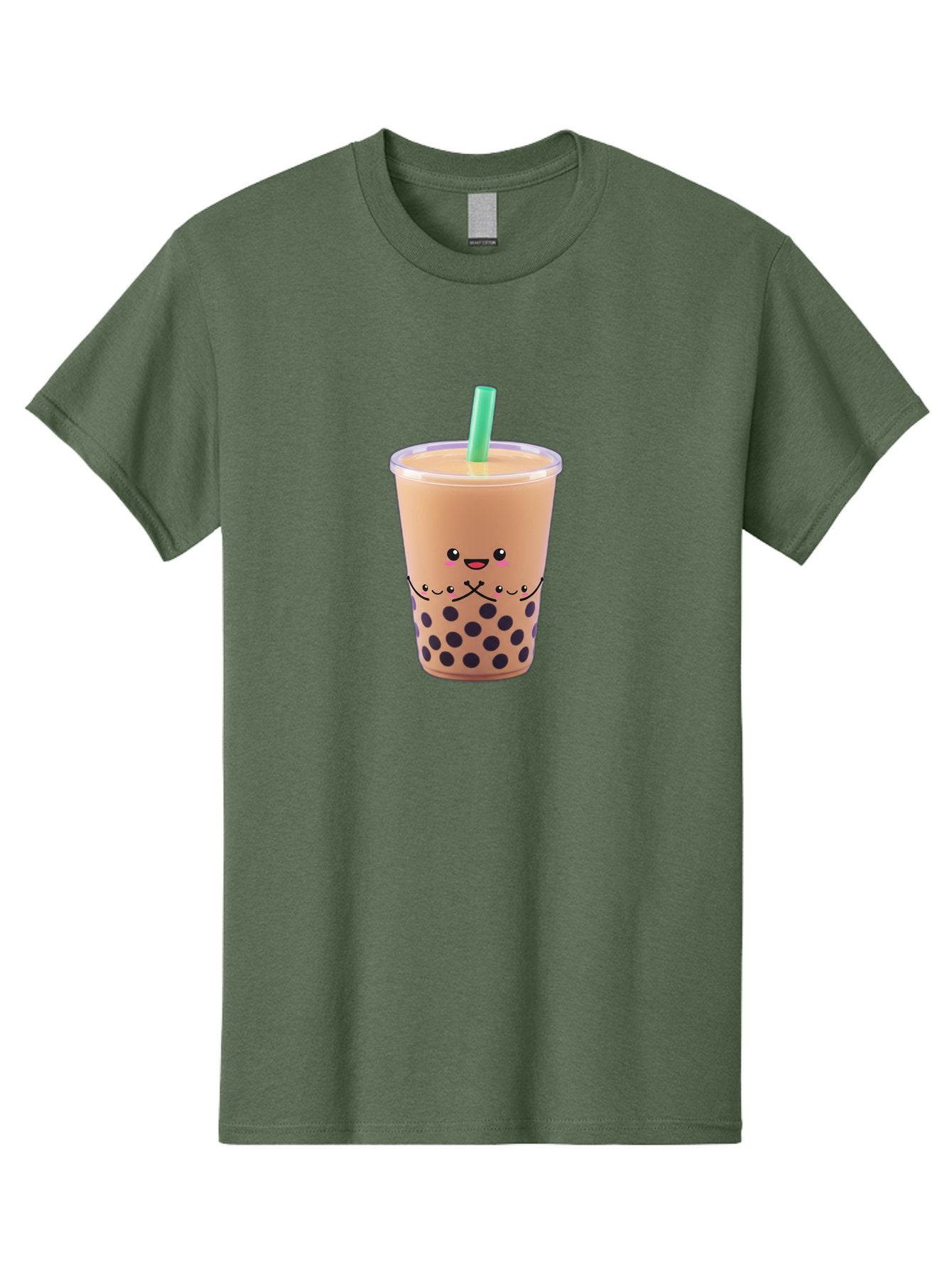 Bubble-Tea-3 Men'S Graphic Tee, 100% Cotton, Comfortable Casual Summer Wear, Machine Washable, Bubble Tea, Smiling Face, Cartoon Character, Milk Tea, Boba Drink, Tea With Straw, Adorable Design, Funny Illustration, Kawaii Culture, Boba Tea, Bac705 4