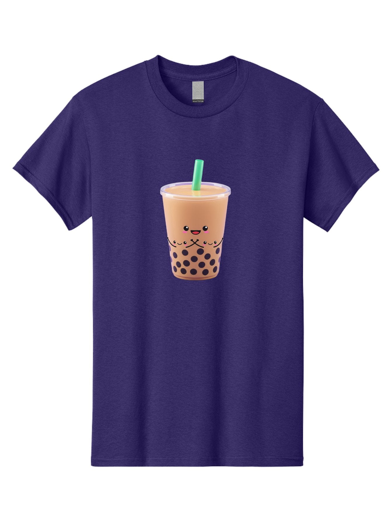 Bubble-Tea-3 Men'S Graphic Tee, 100% Cotton, Comfortable Casual Summer Wear, Machine Washable, Bubble Tea, Smiling Face, Cartoon Character, Milk Tea, Boba Drink, Tea With Straw, Adorable Design, Funny Illustration, Kawaii Culture, Boba Tea, Bac705 10