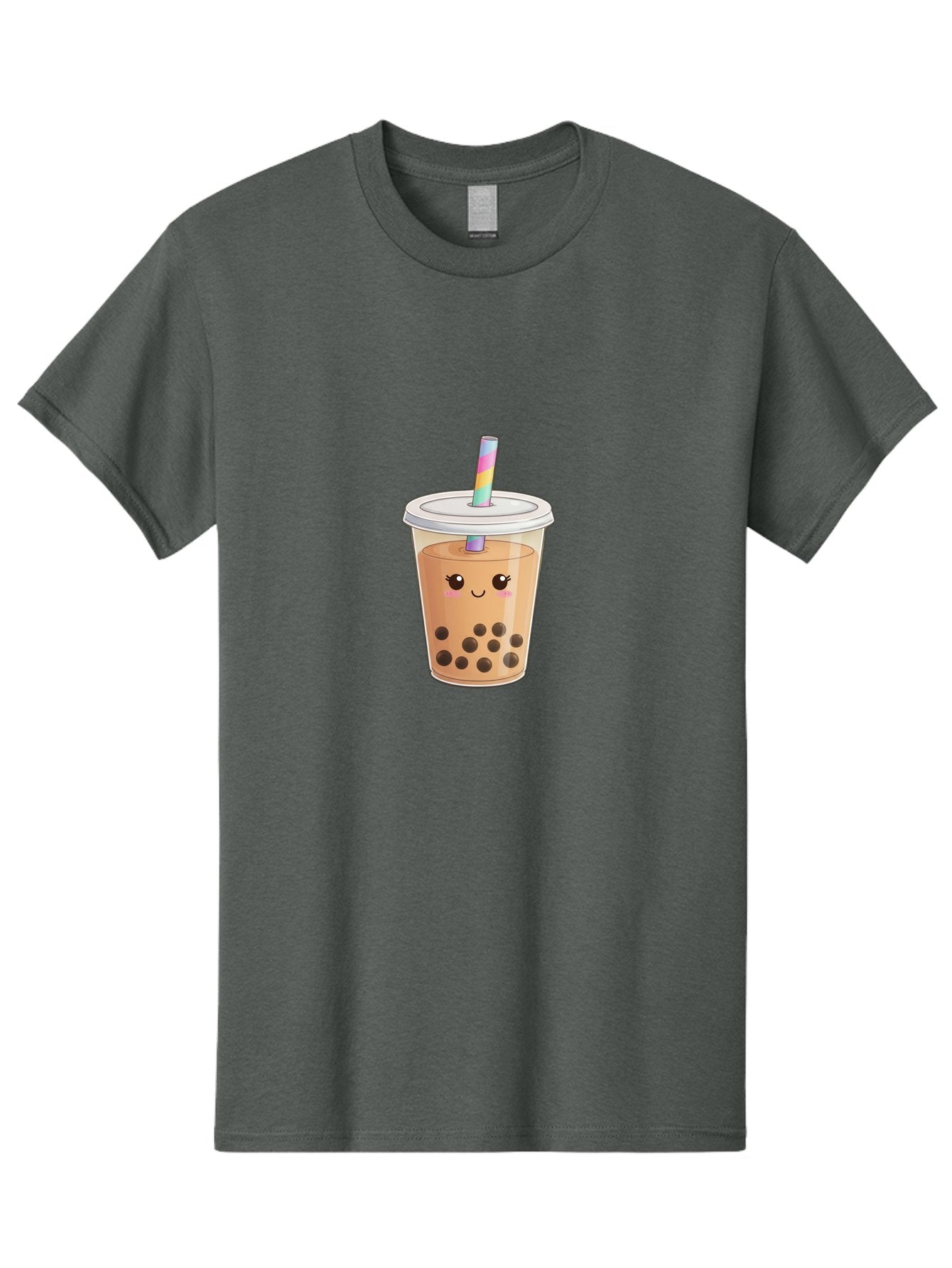 Bubble-Tea-4 Men'S Graphic Tee, 100% Cotton, Comfortable Casual Summer Wear, Machine Washable, Cute Boba Drink, Bubble Tea, Kawaii, Cartoon Beverage, Fun Straw, Adorable Face, Milk Tea, Tapioca Pearls, Smiling Drink, Playful Beverage, Bac706 15
