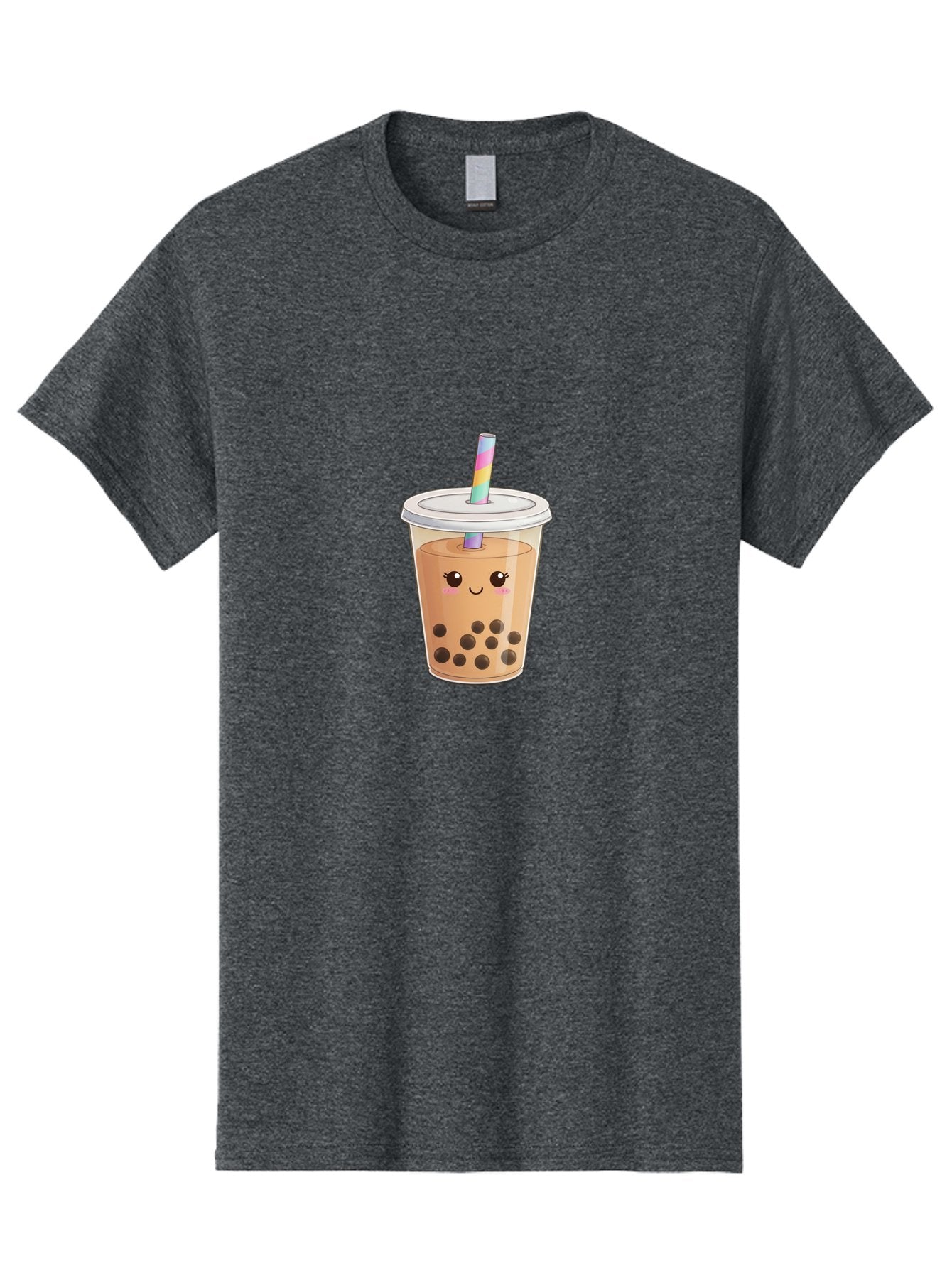 Bubble-Tea-4 Men'S Graphic Tee, 100% Cotton, Comfortable Casual Summer Wear, Machine Washable, Cute Boba Drink, Bubble Tea, Kawaii, Cartoon Beverage, Fun Straw, Adorable Face, Milk Tea, Tapioca Pearls, Smiling Drink, Playful Beverage, Bac706 3
